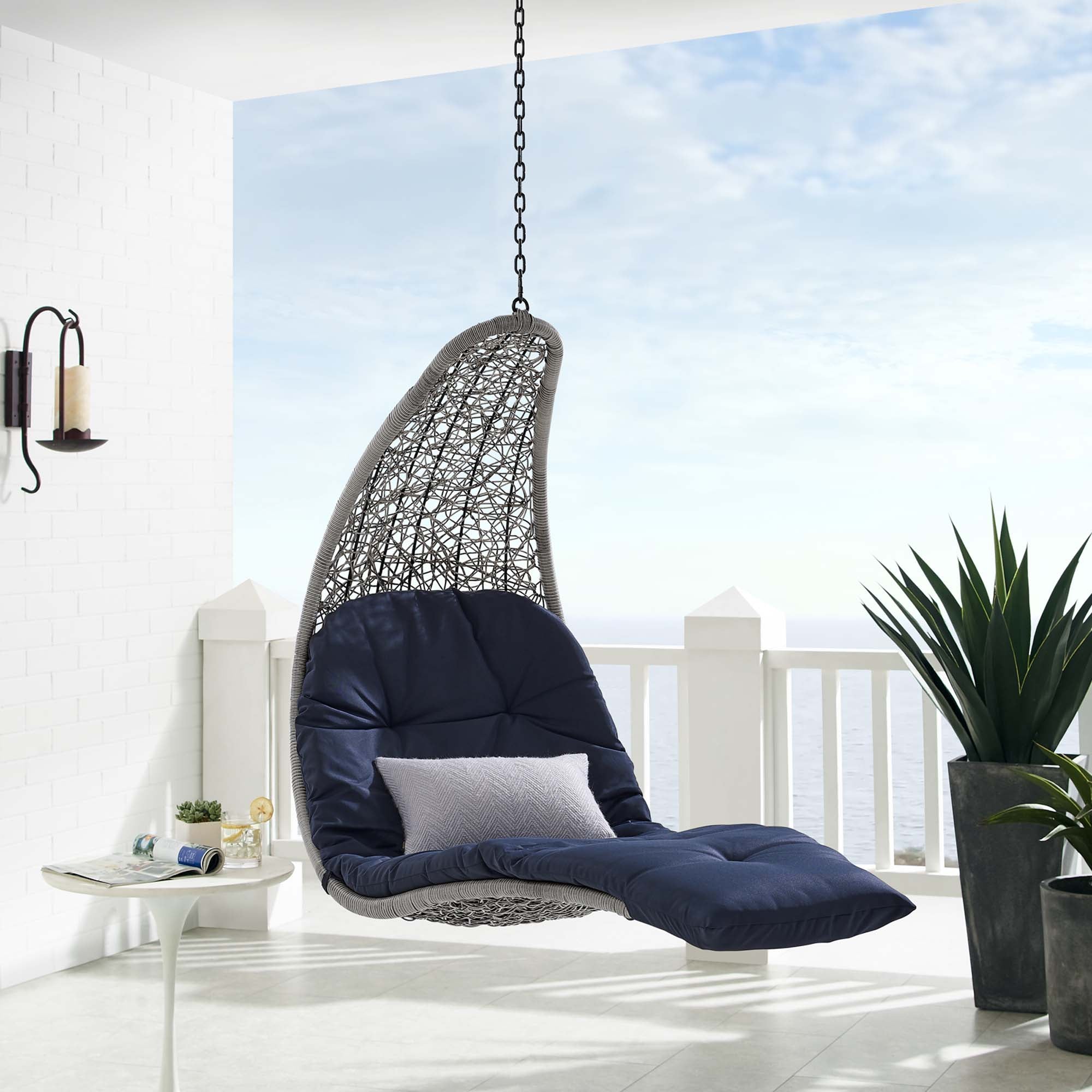 Landscape Hanging Chaise Lounge Outdoor Patio Swing Chair