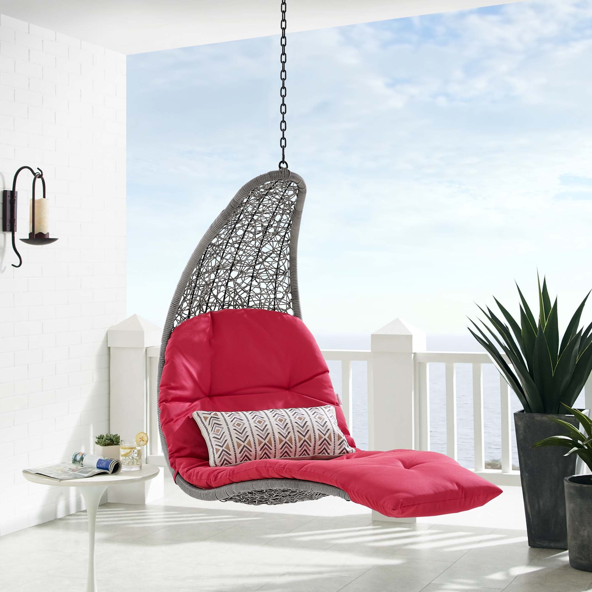 Landscape Hanging Chaise Lounge Outdoor Patio Swing Chair