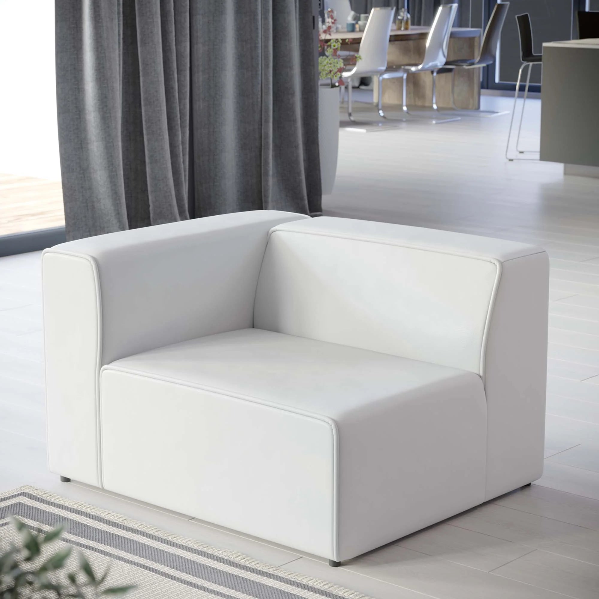 Chaise sans accoudoirs rembourrée en duvet Commix