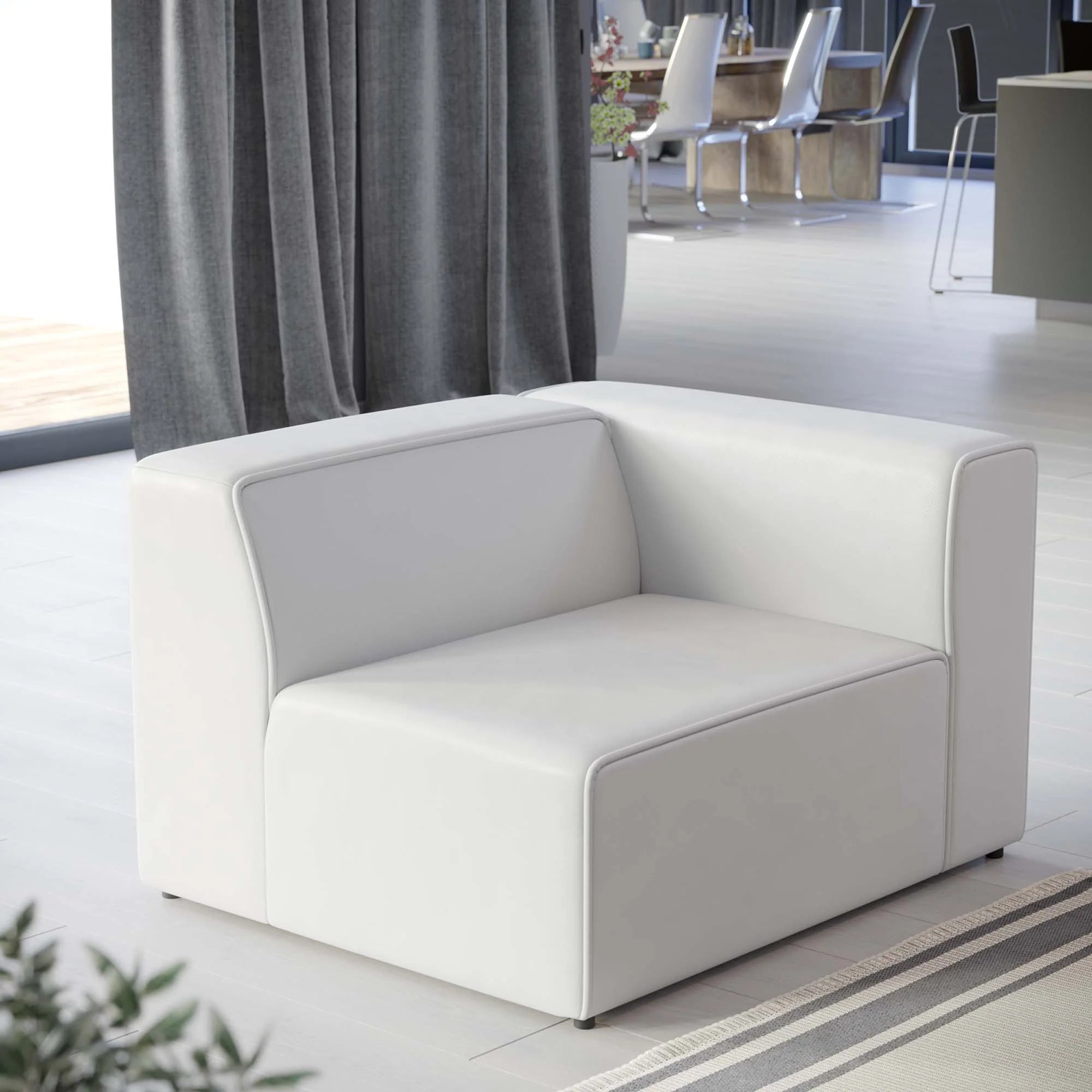 Chaise sans accoudoirs rembourrée en duvet Commix