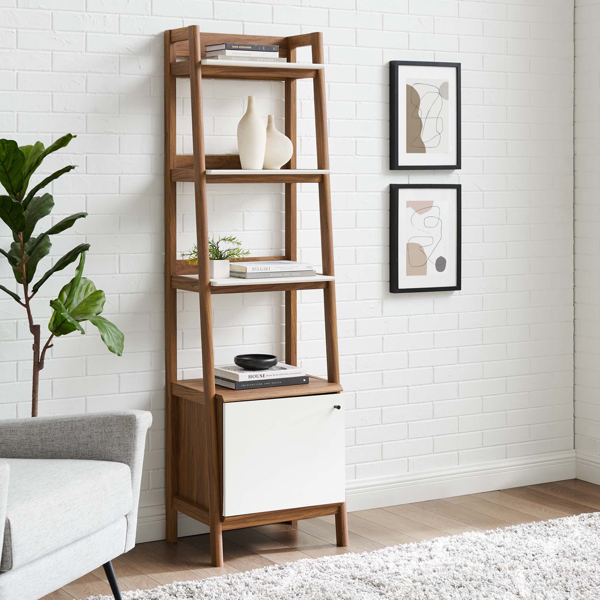 Bixby 21" Bookshelf in Walnut White