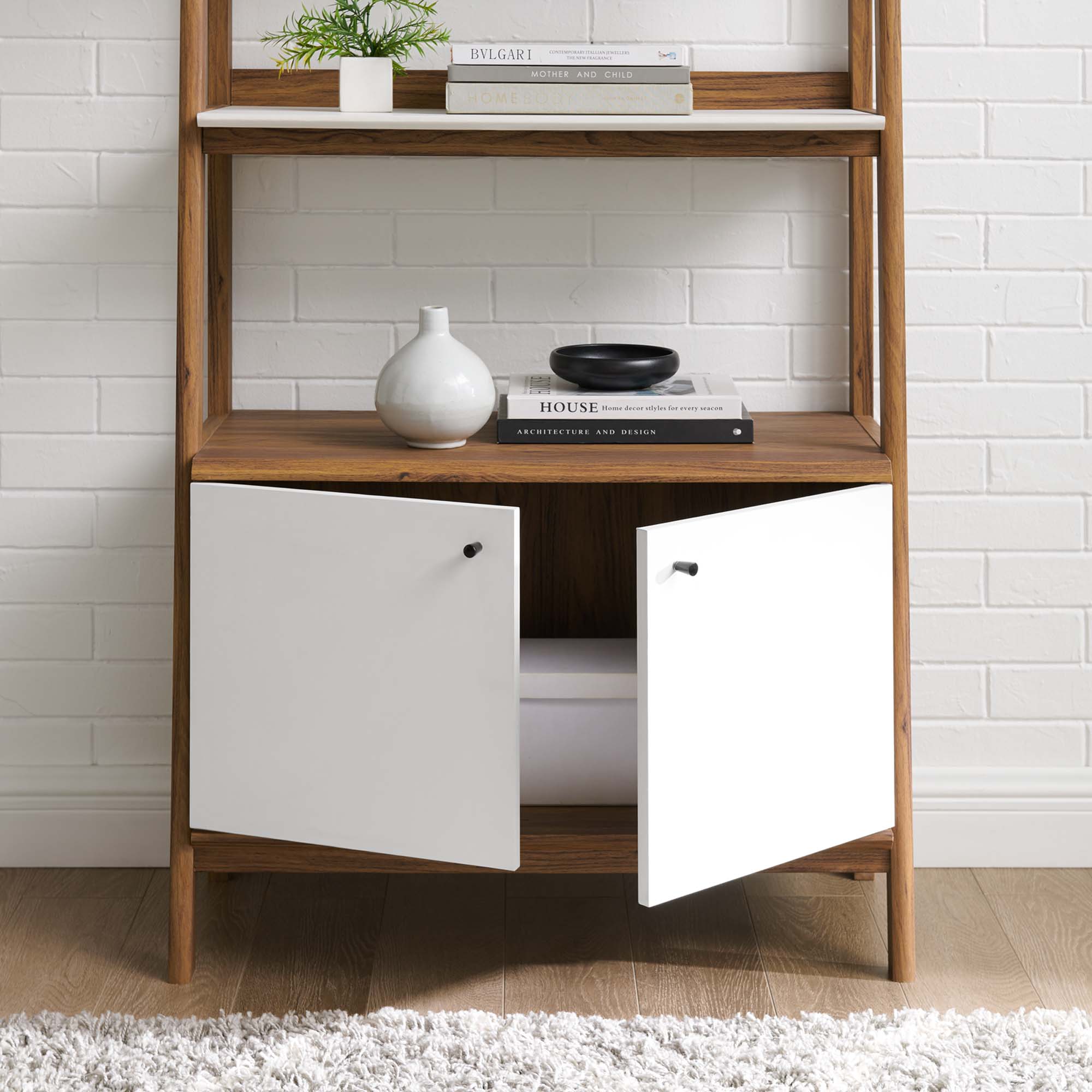 Bixby 33" Bookshelf in Walnut White