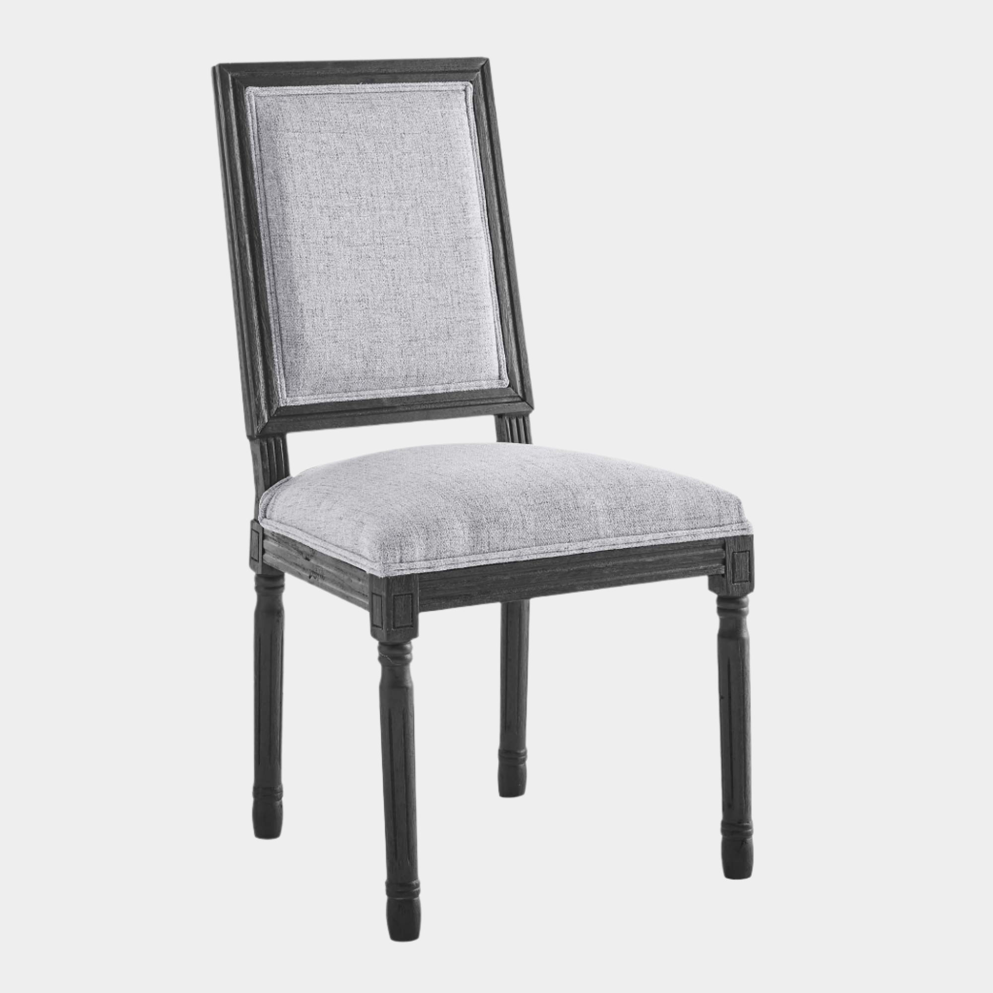 Court French Vintage Upholstered Fabric Dining Side Chair