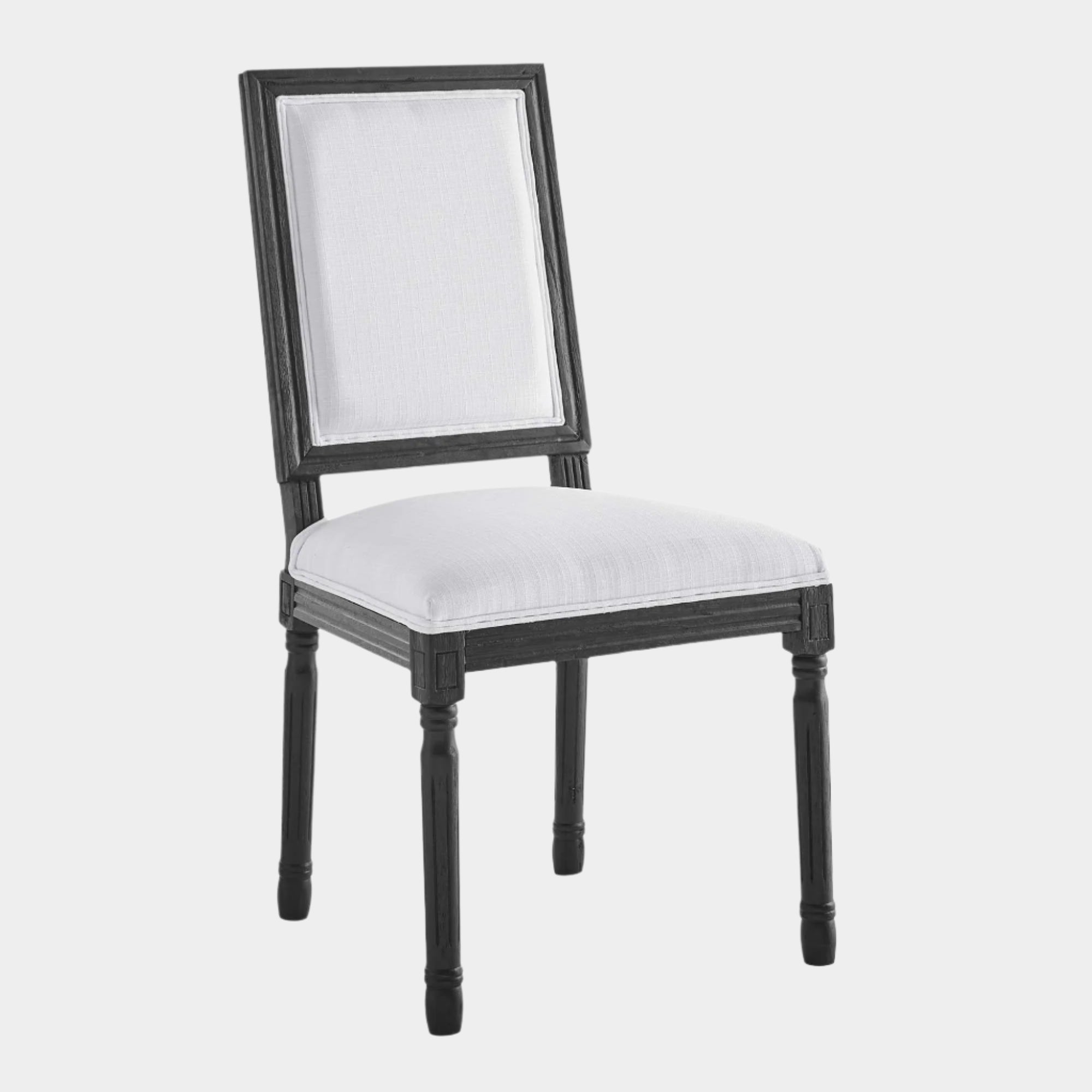 Court French Vintage Upholstered Fabric Dining Side Chair