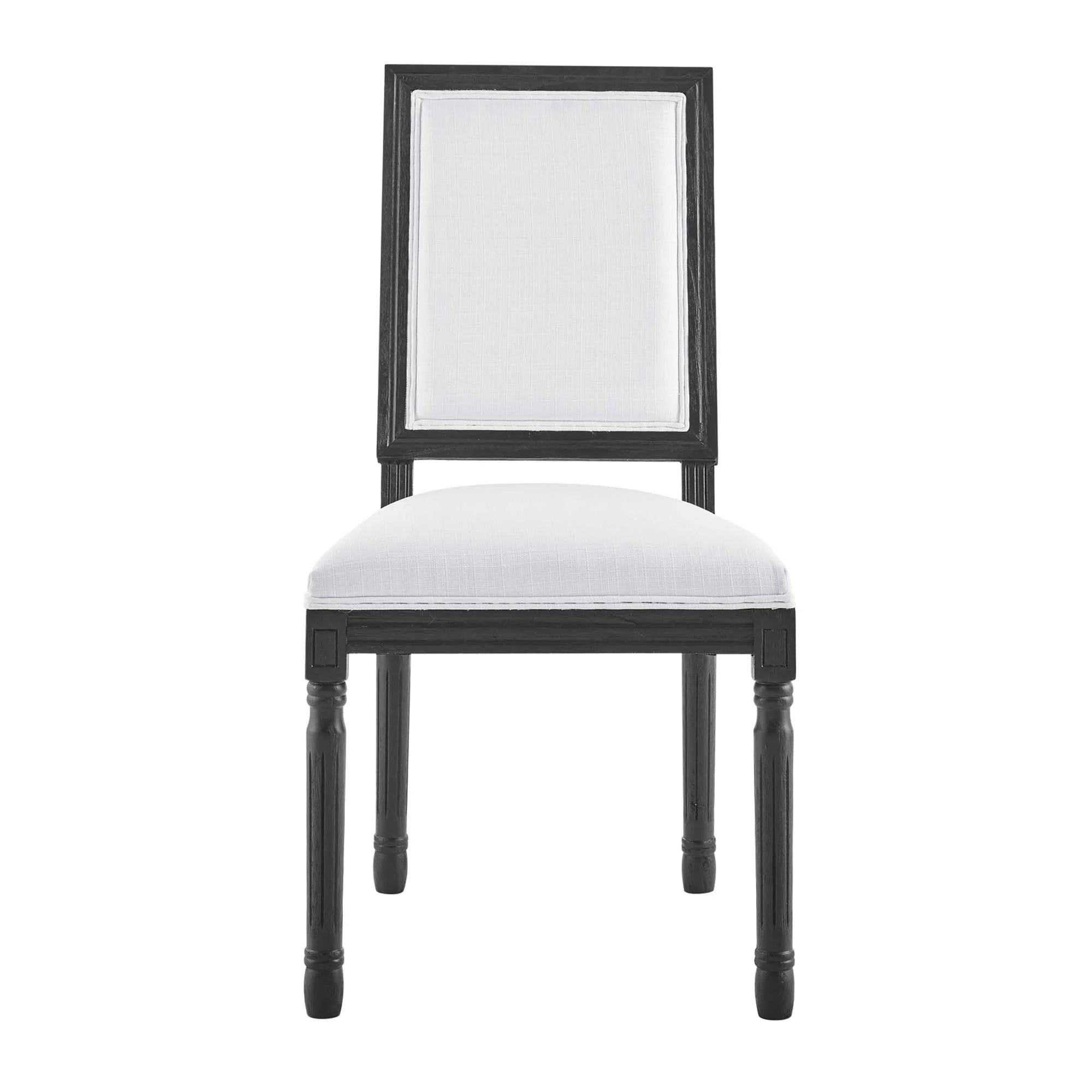 Court French Vintage Upholstered Fabric Dining Side Chair