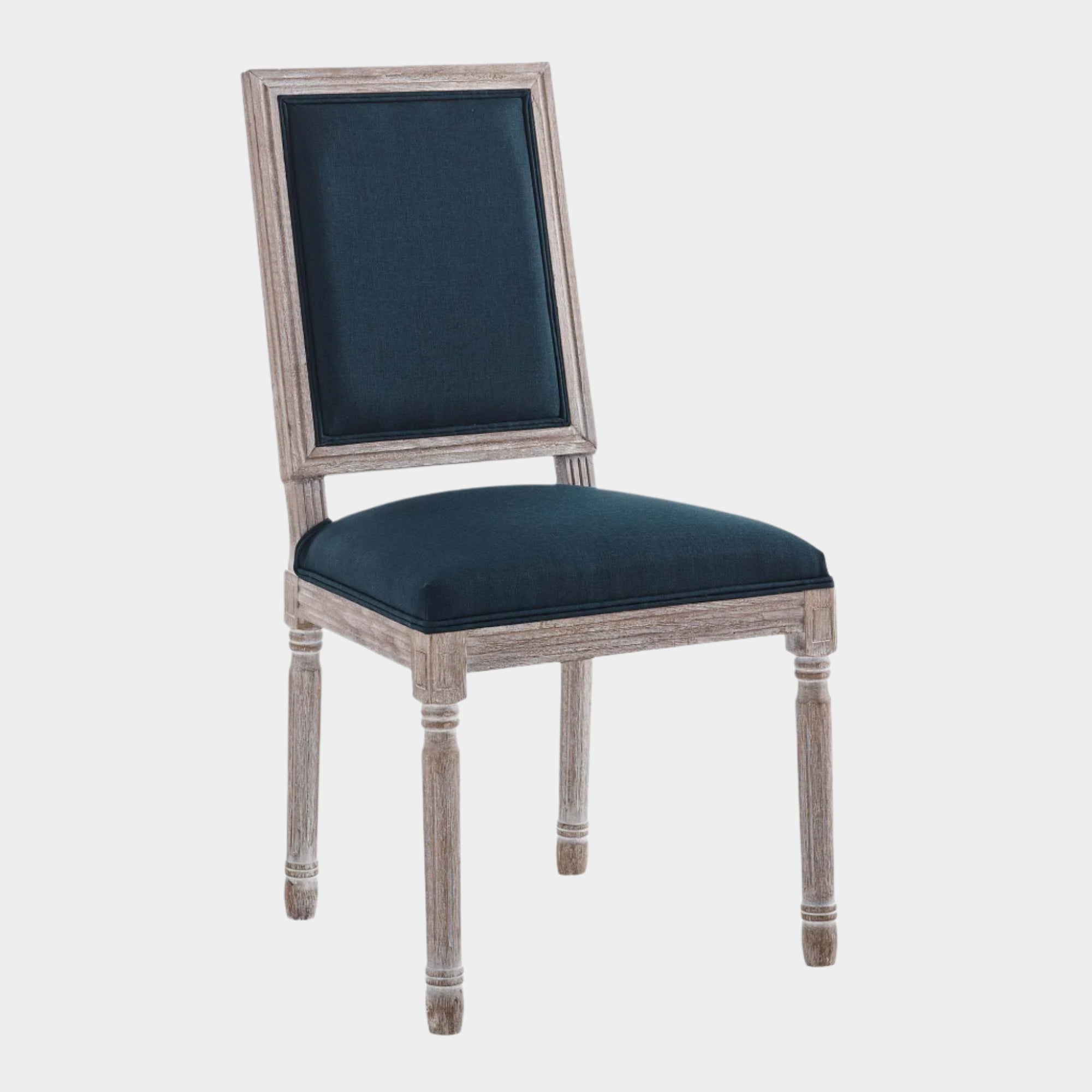 Court French Vintage Upholstered Fabric Dining Side Chair