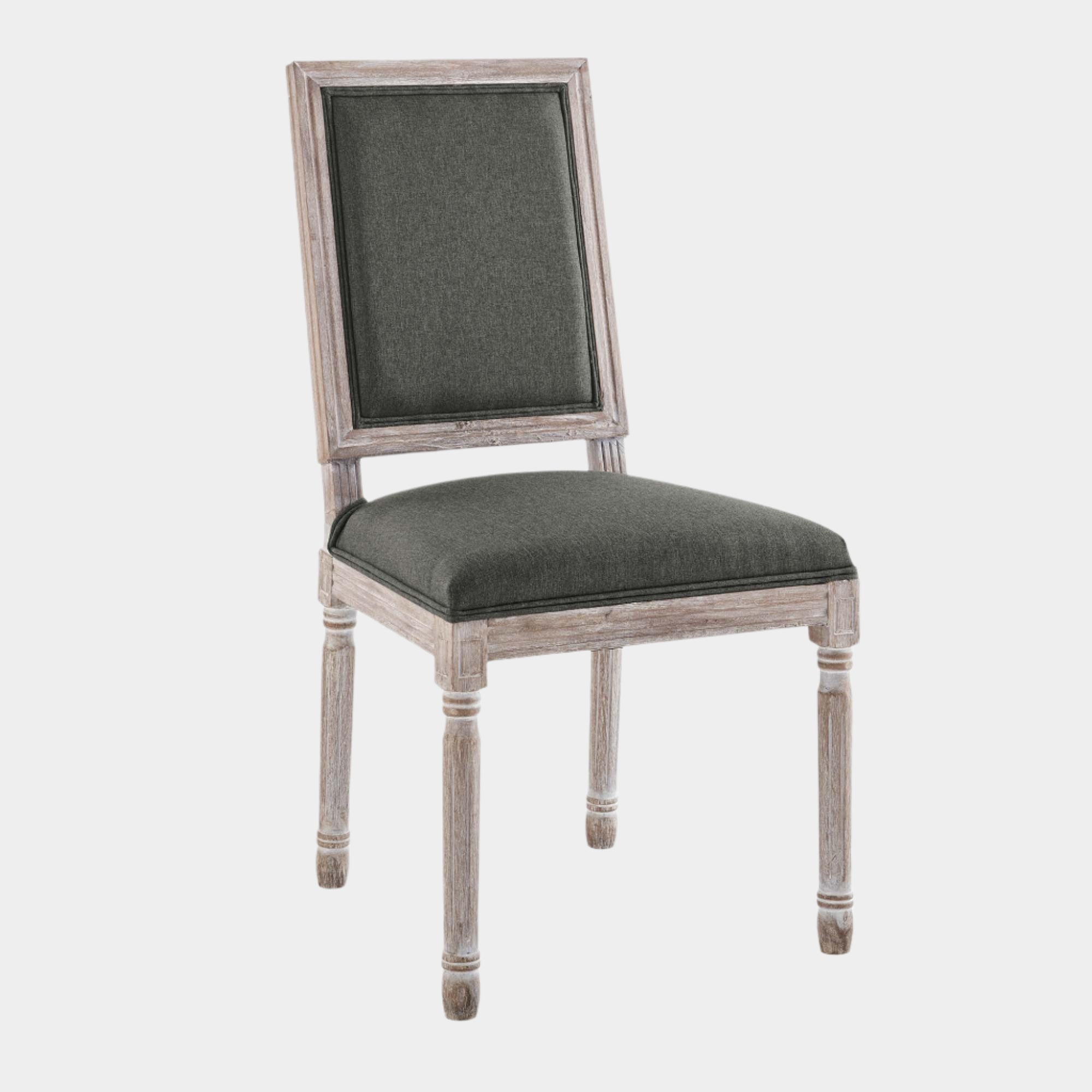 Court French Vintage Upholstered Fabric Dining Side Chair