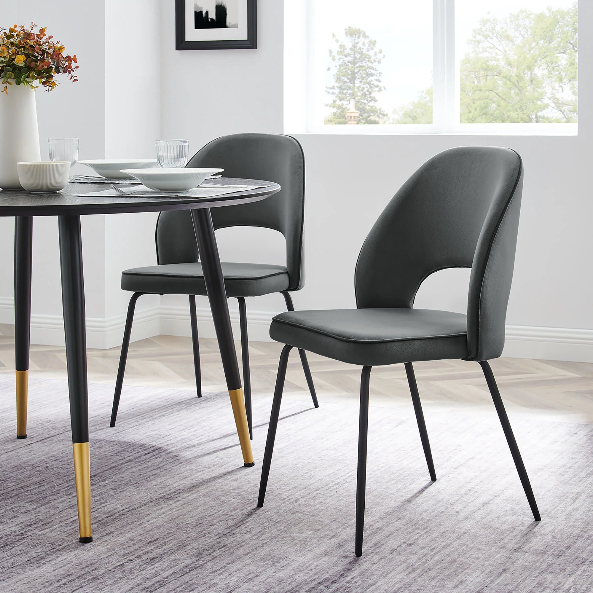 Nico Performance Velvet Dining Chair Set of 2