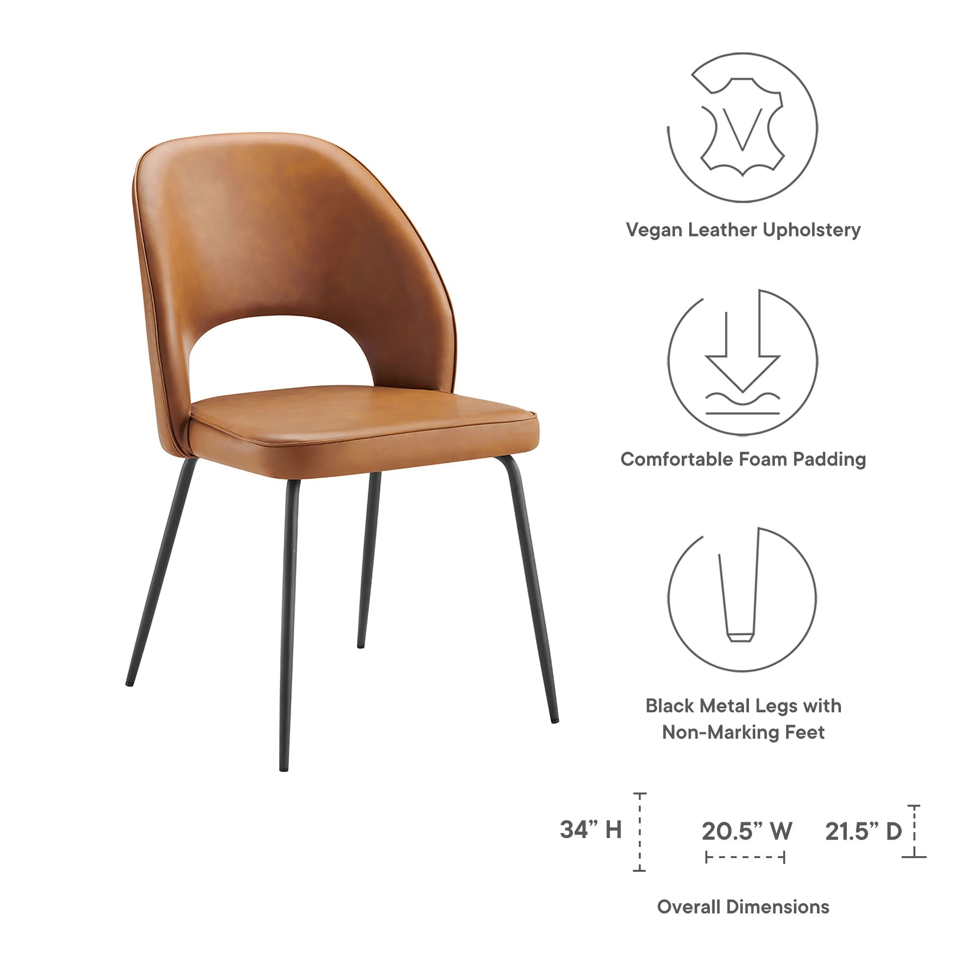 Nico Vegan Leather Dining Chair Set of 2