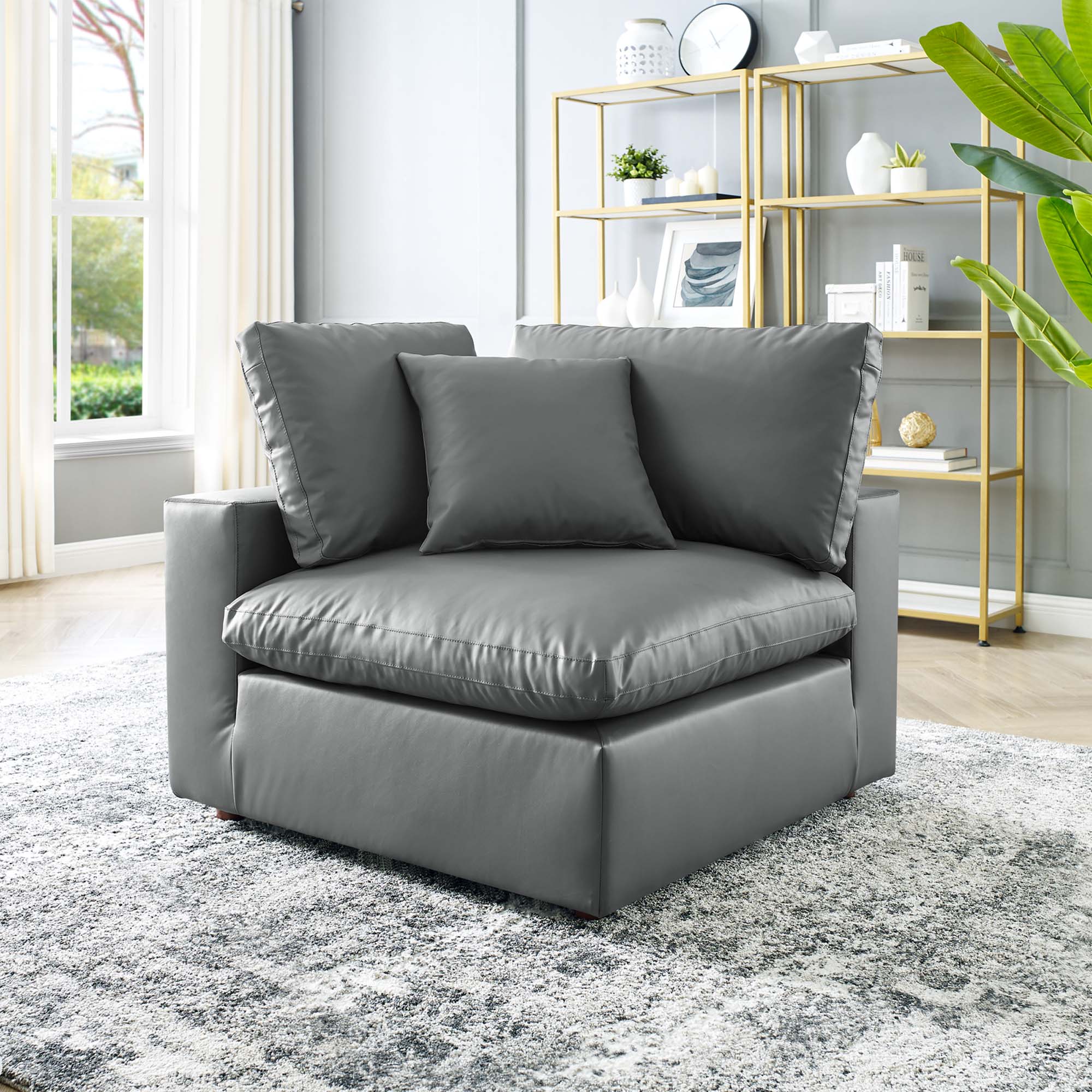 Chaise sans accoudoirs rembourrée en duvet Commix