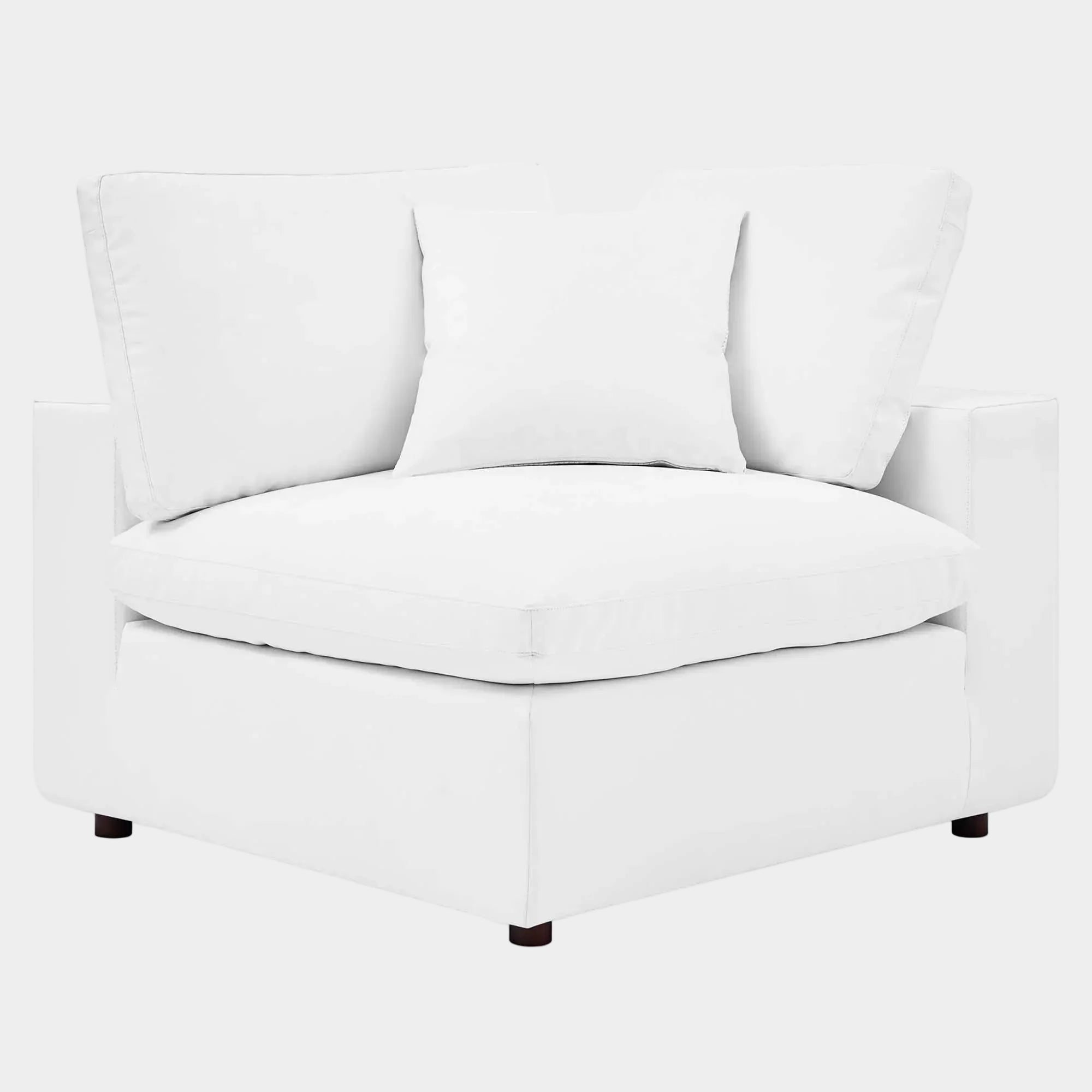 Commix Down Filled Overstuffed Vegan Leather Corner Chair