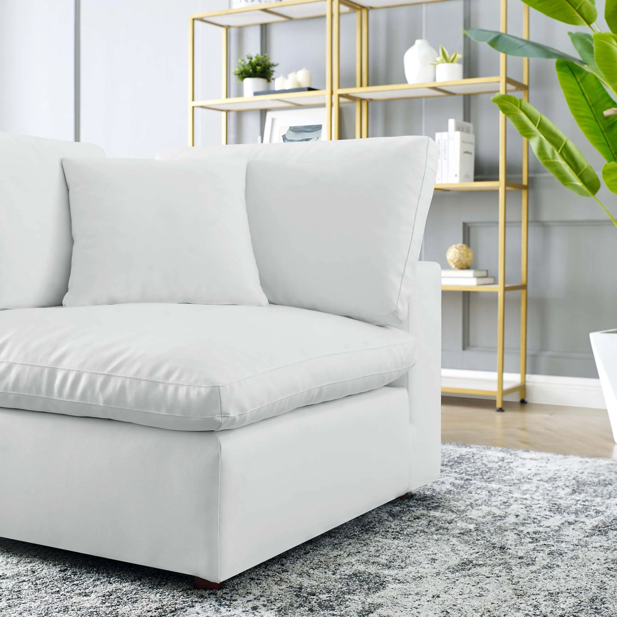 Chaise sans accoudoirs rembourrée en duvet Commix