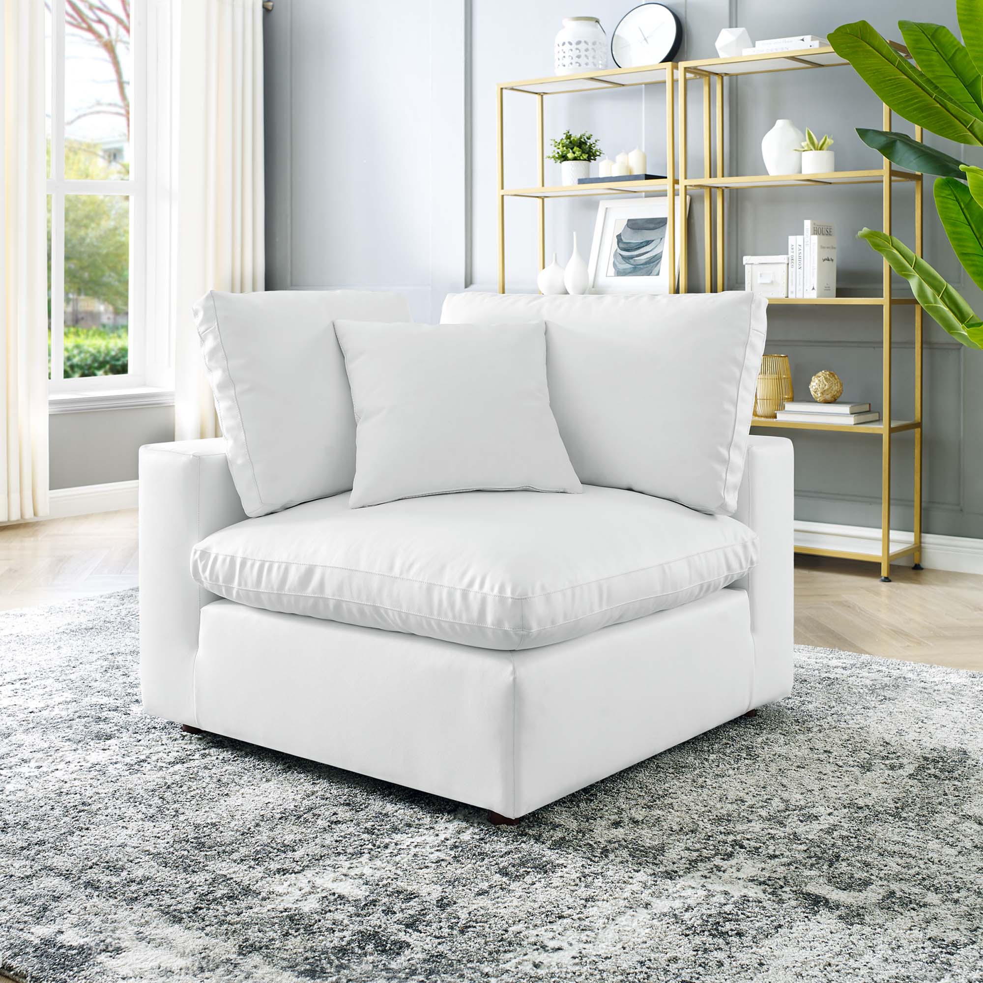 Chaise sans accoudoirs rembourrée en duvet Commix