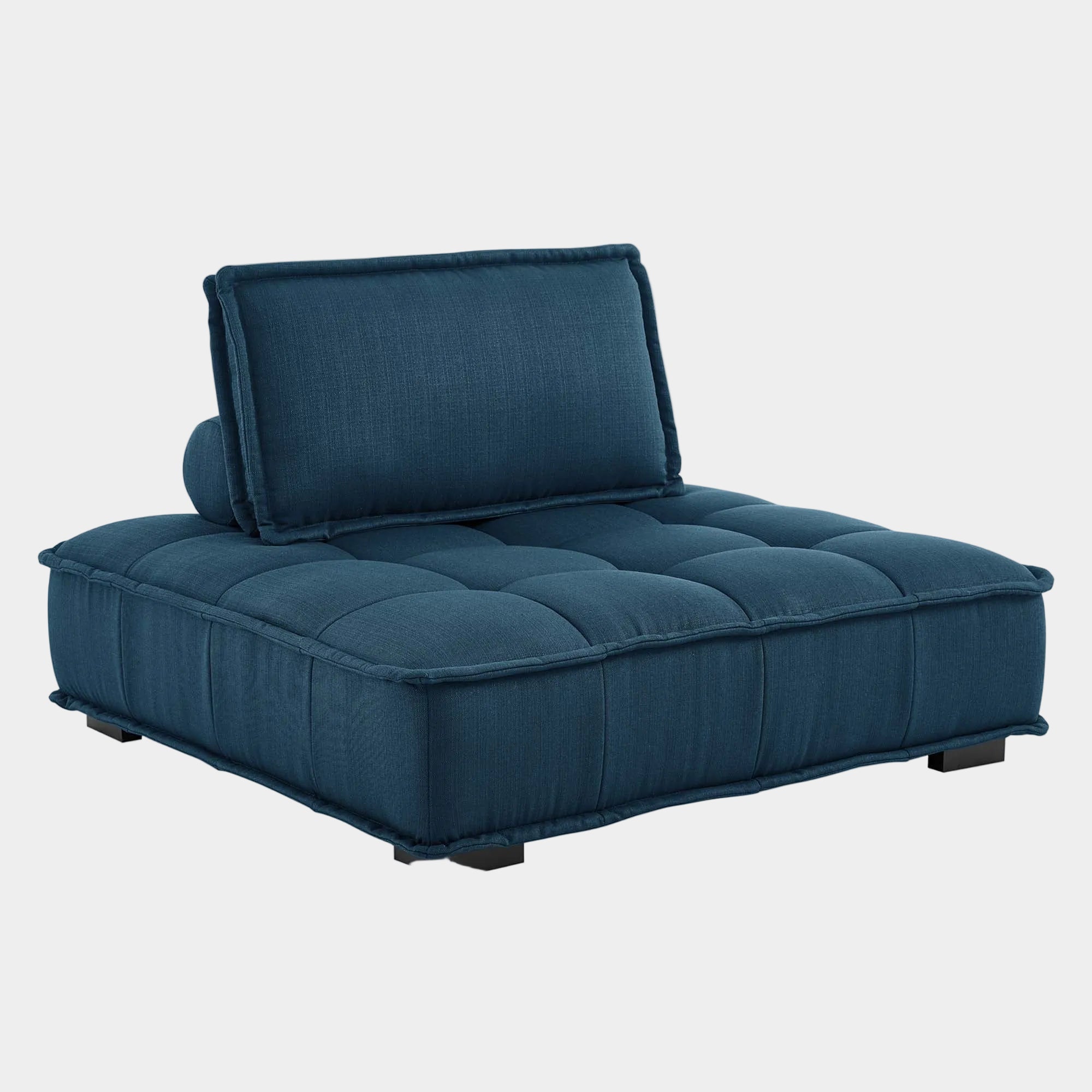 Chaise sans accoudoirs en tissu capitonné Saunter