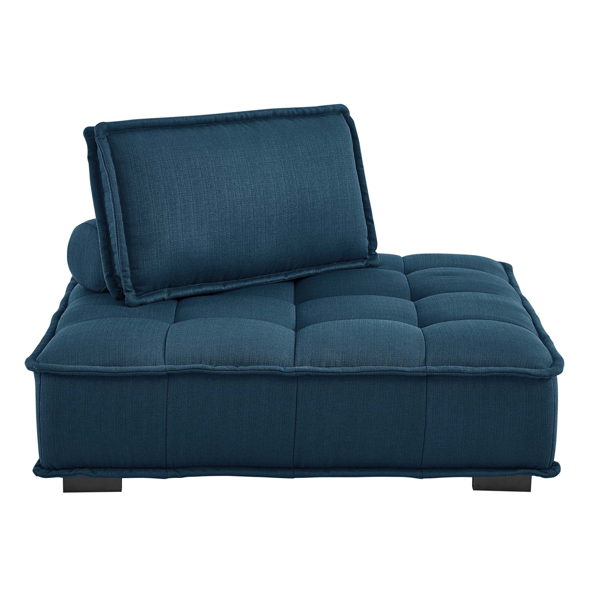 Chaise sans accoudoirs en tissu capitonné Saunter