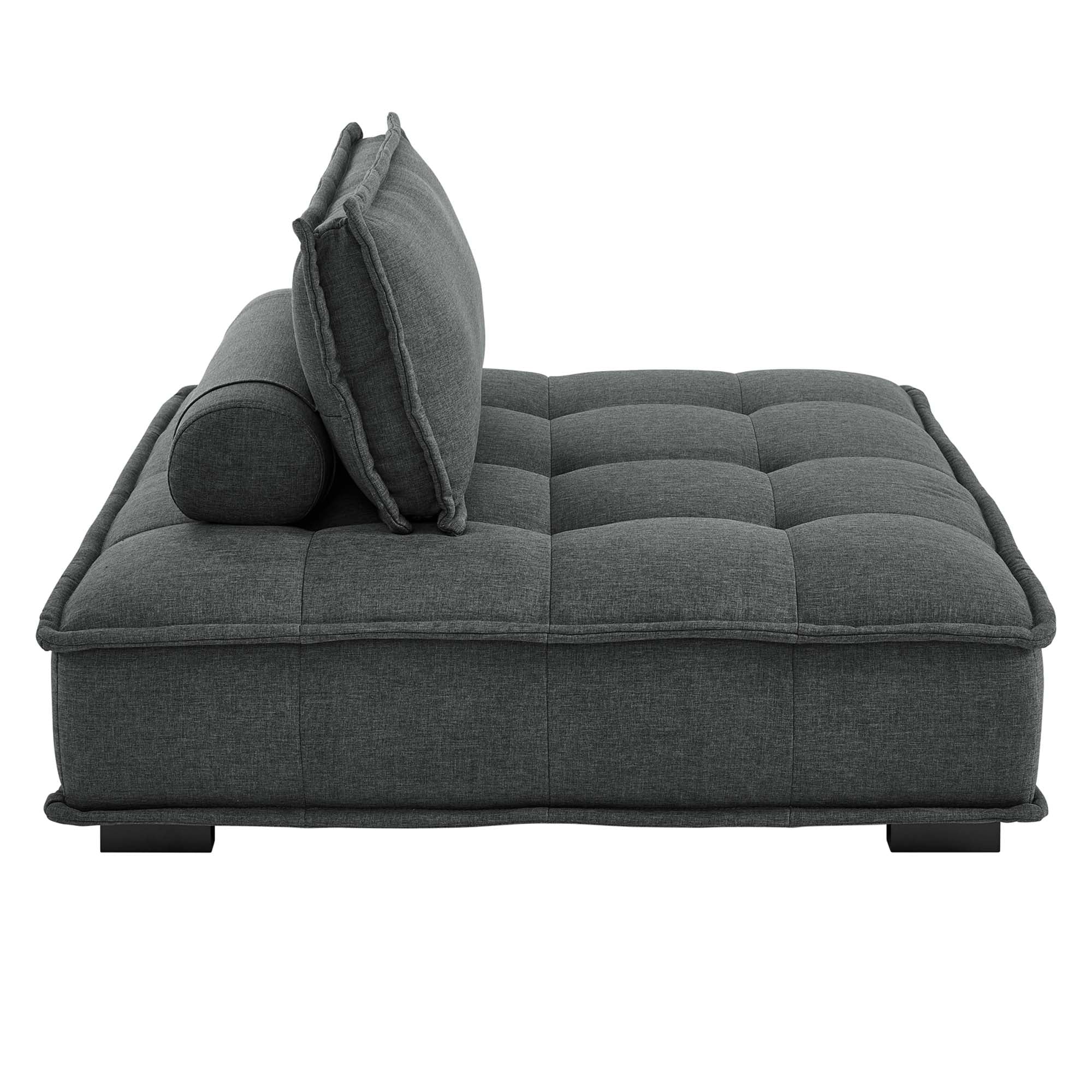 Chaise sans accoudoirs en tissu capitonné Saunter