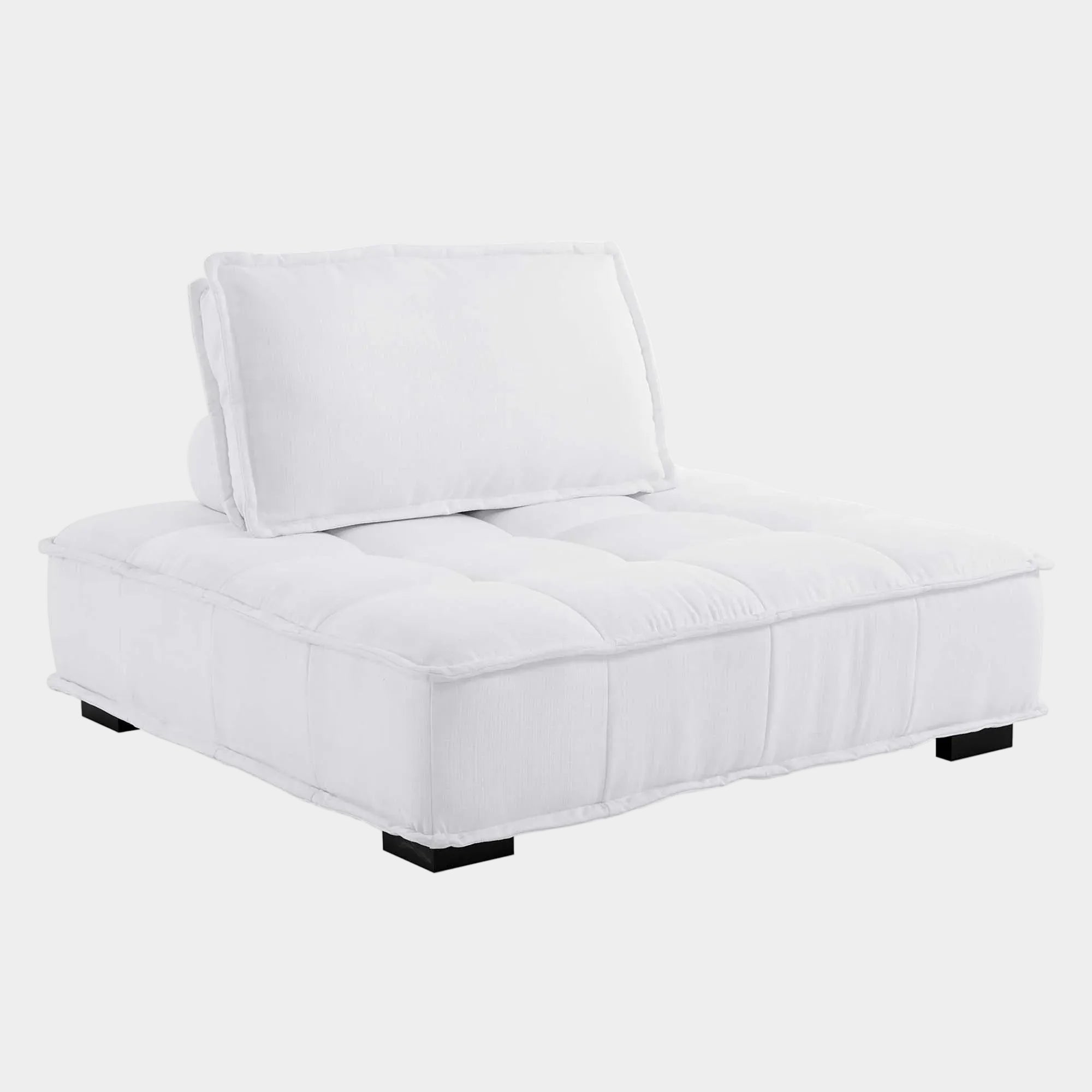 Chaise sans accoudoirs en tissu capitonné Saunter