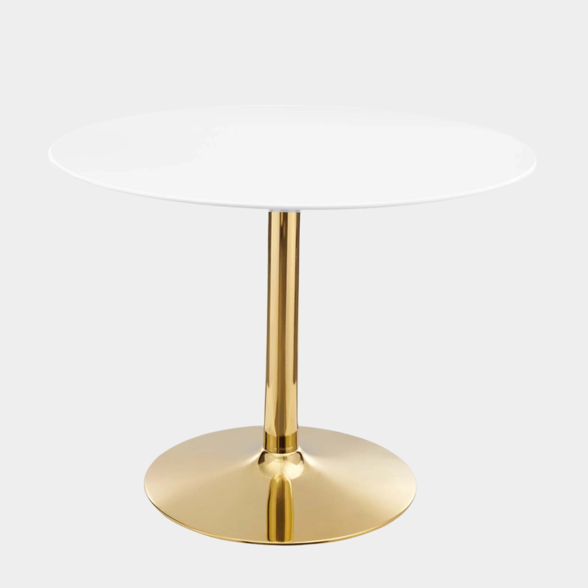 Verne 40" Dining Table in Gold White