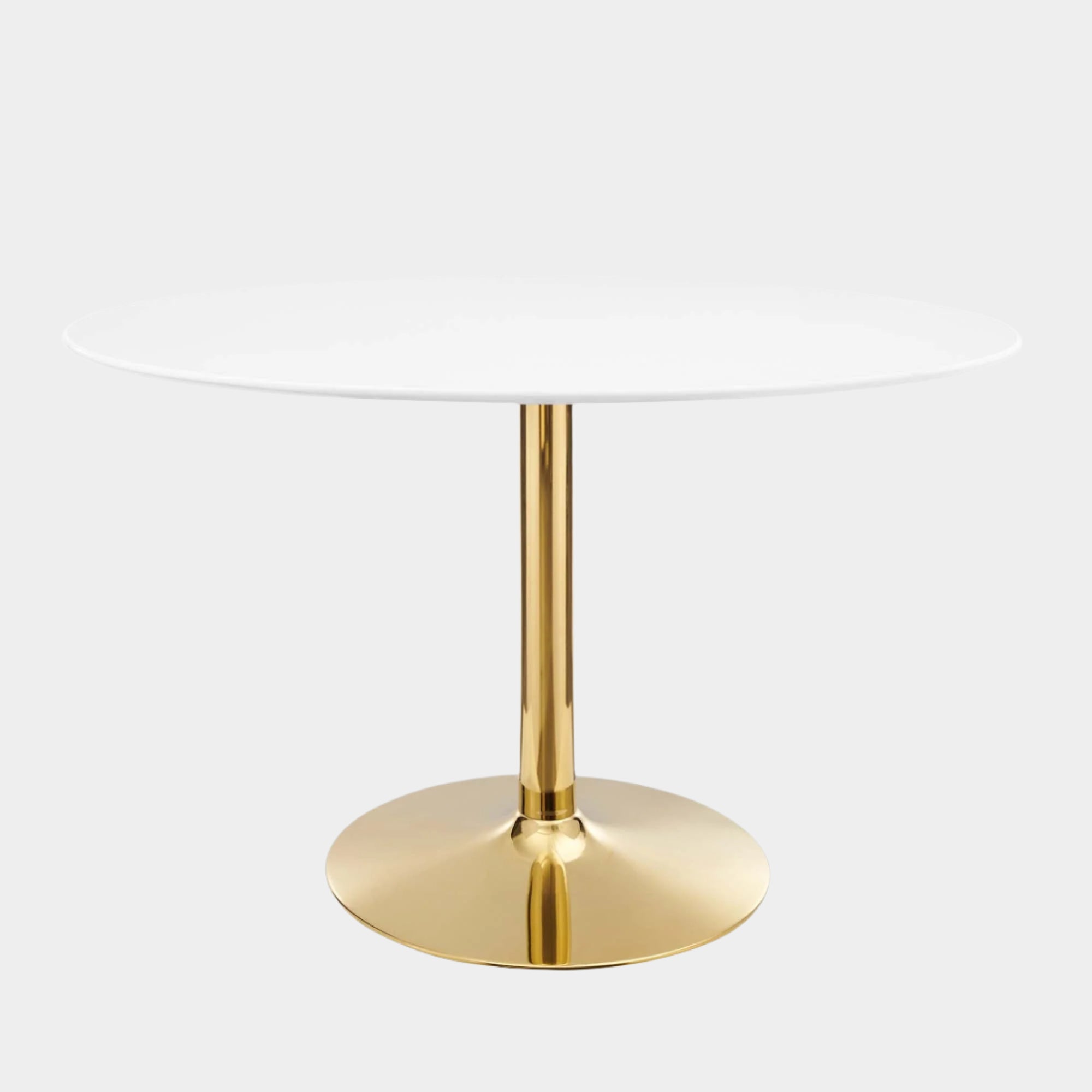 Verne 48" Oval Dining Table in Gold White