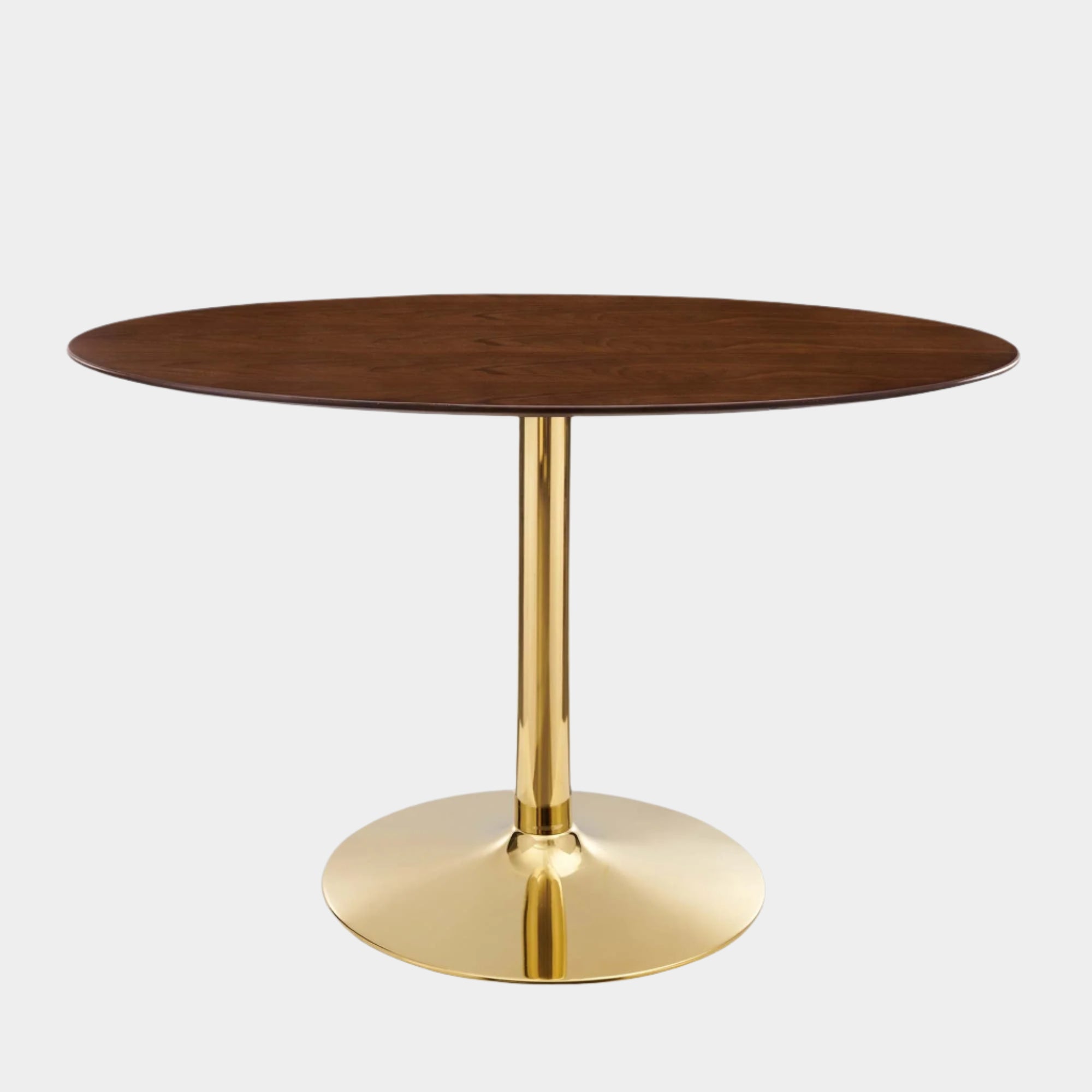 Verne 48" Oval Dining Table in Gold Walnut