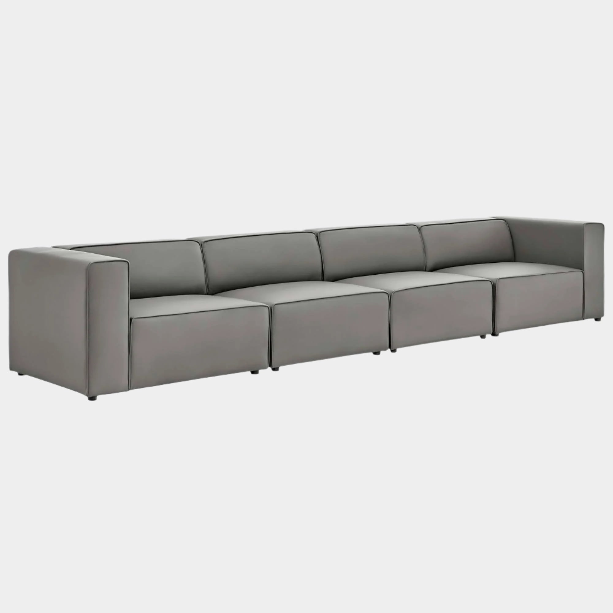 Mingle Vegan Leather 4-Piece Sectional Sofa