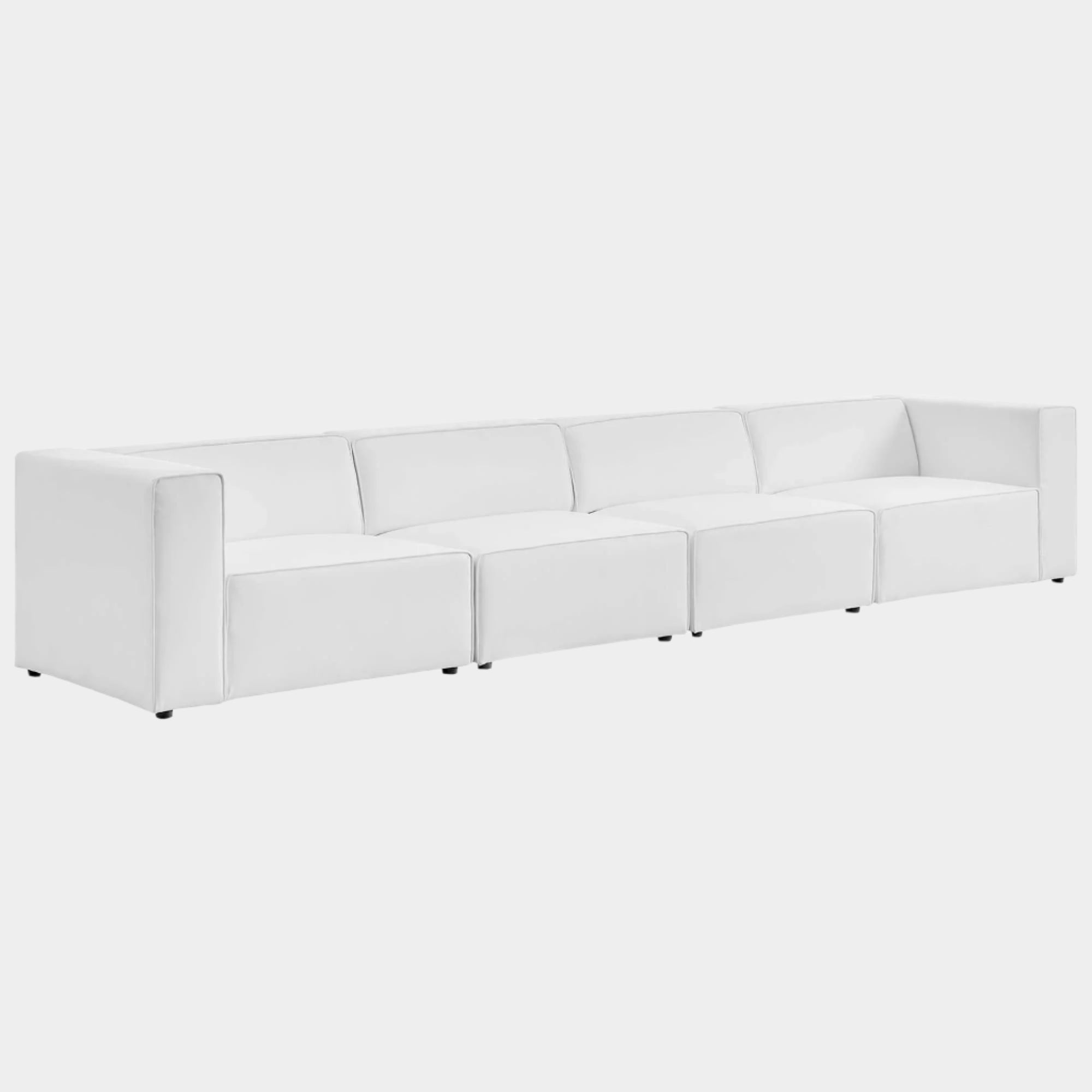 Mingle Vegan Leather 4-Piece Sectional Sofa