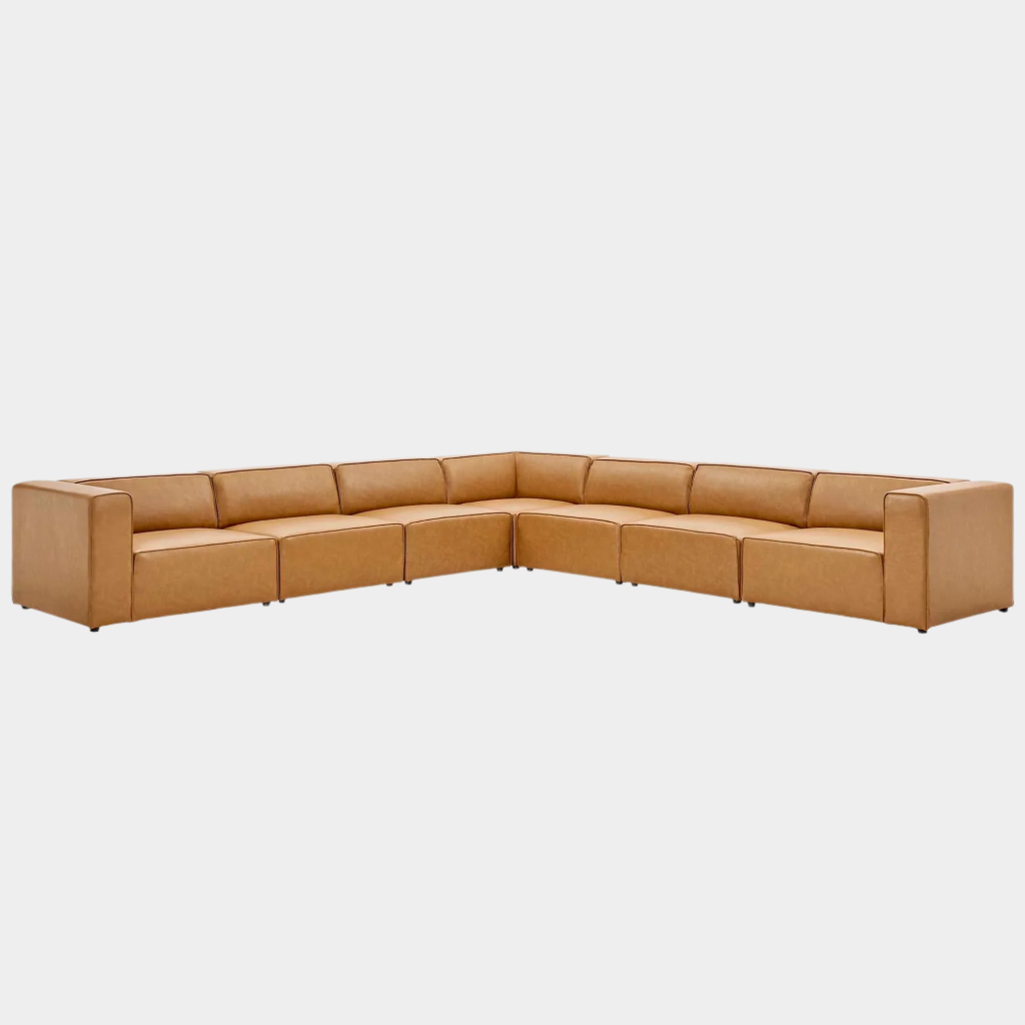 Mingle Vegan Leather 7-Piece Sectional Sofa