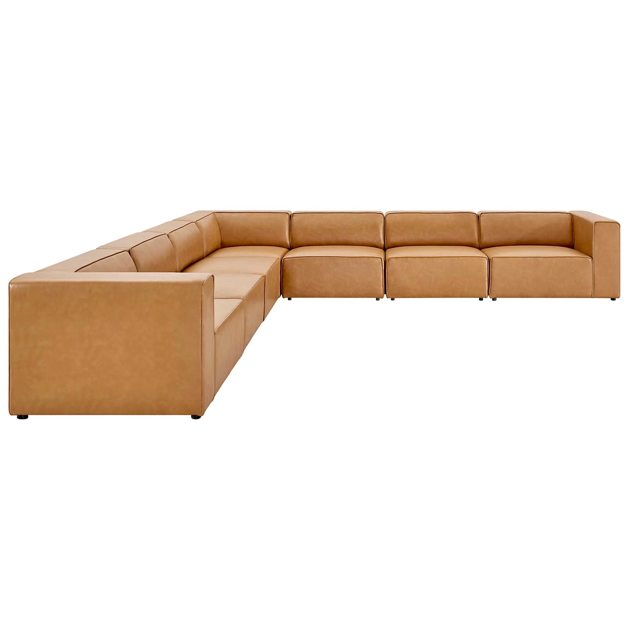 Mingle Vegan Leather 7-Piece Sectional Sofa