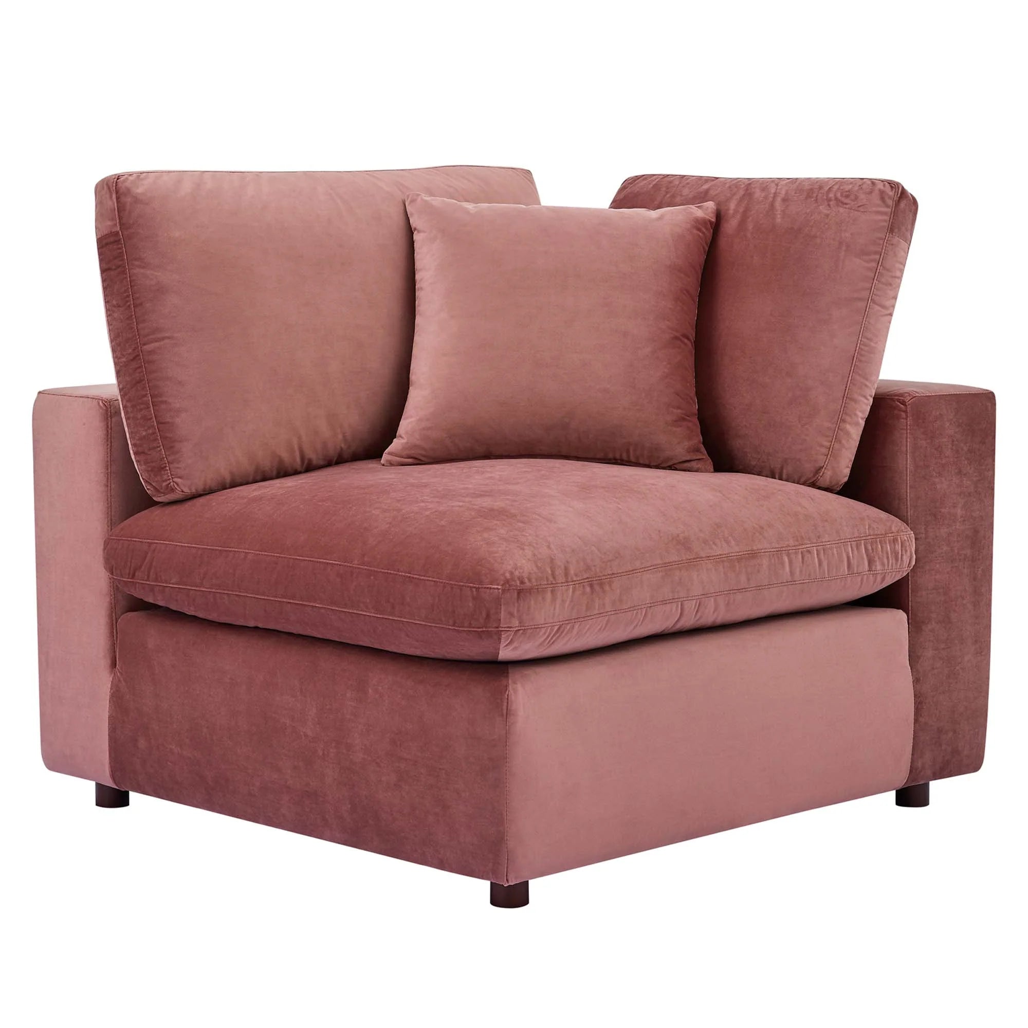 Commix Down Filled Overstuffed Performance Velvet 4-Seater Sofa