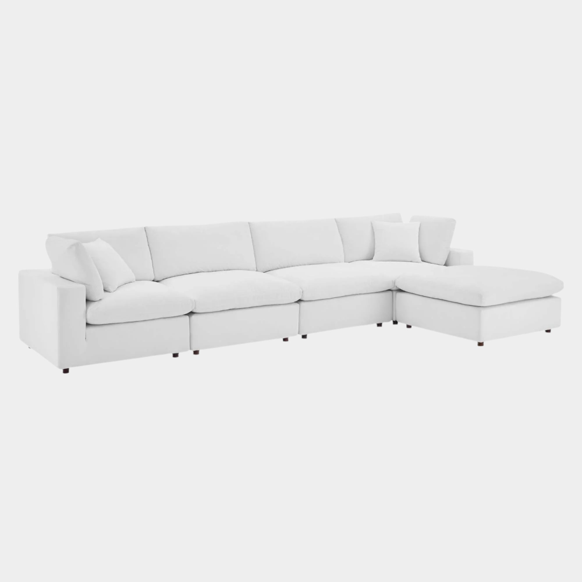 Commix 5-Piece Down Filled Overstuffed Performance Velvet Sectional Sofa