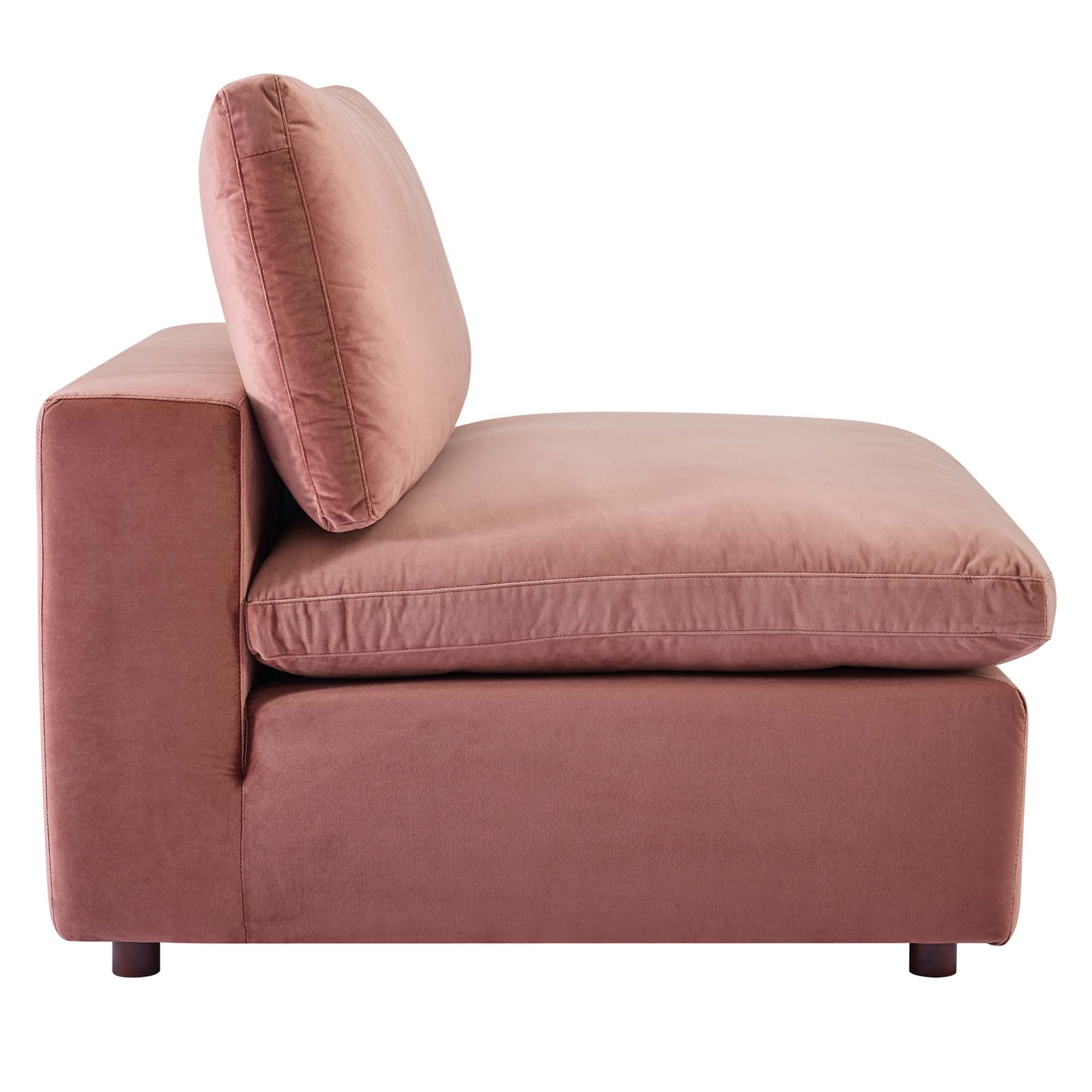 Chaise sans accoudoirs rembourrée en duvet Commix