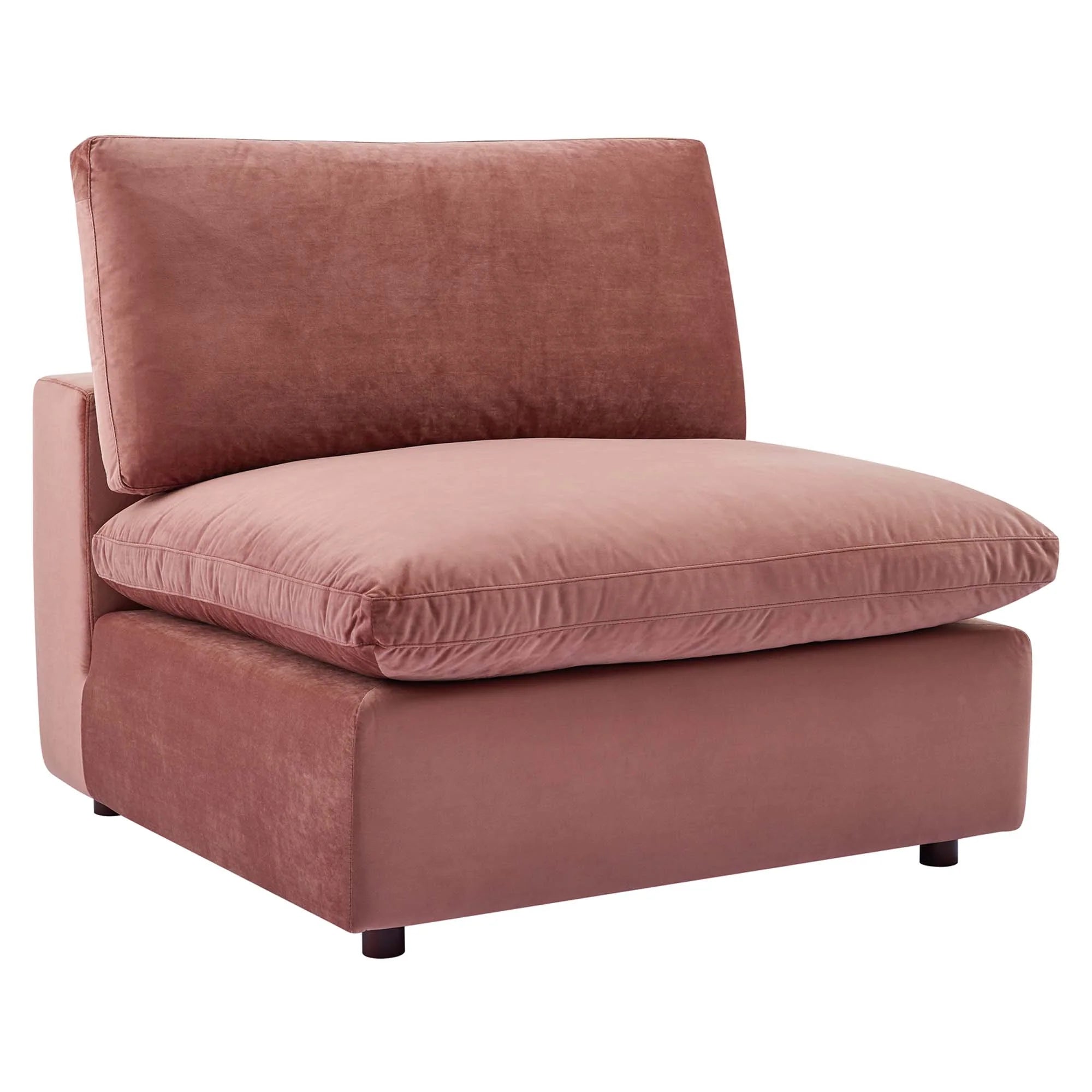 Chaise sans accoudoirs rembourrée en duvet Commix