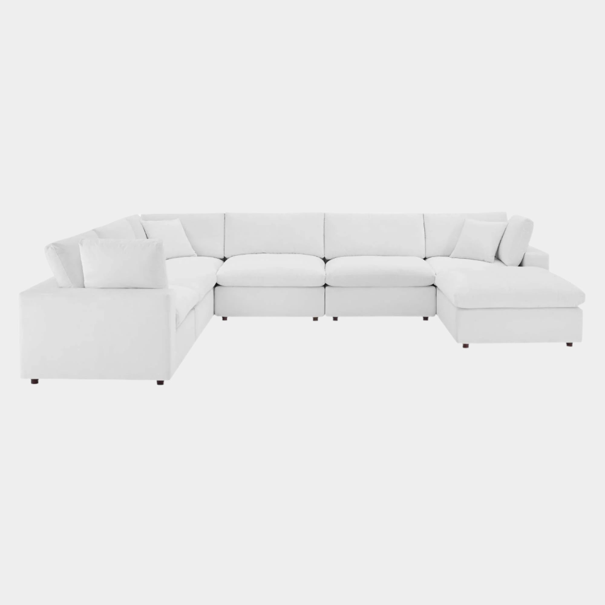 Commix 7-Piece Down Filled Overstuffed Performance Velvet Sectional Sofa