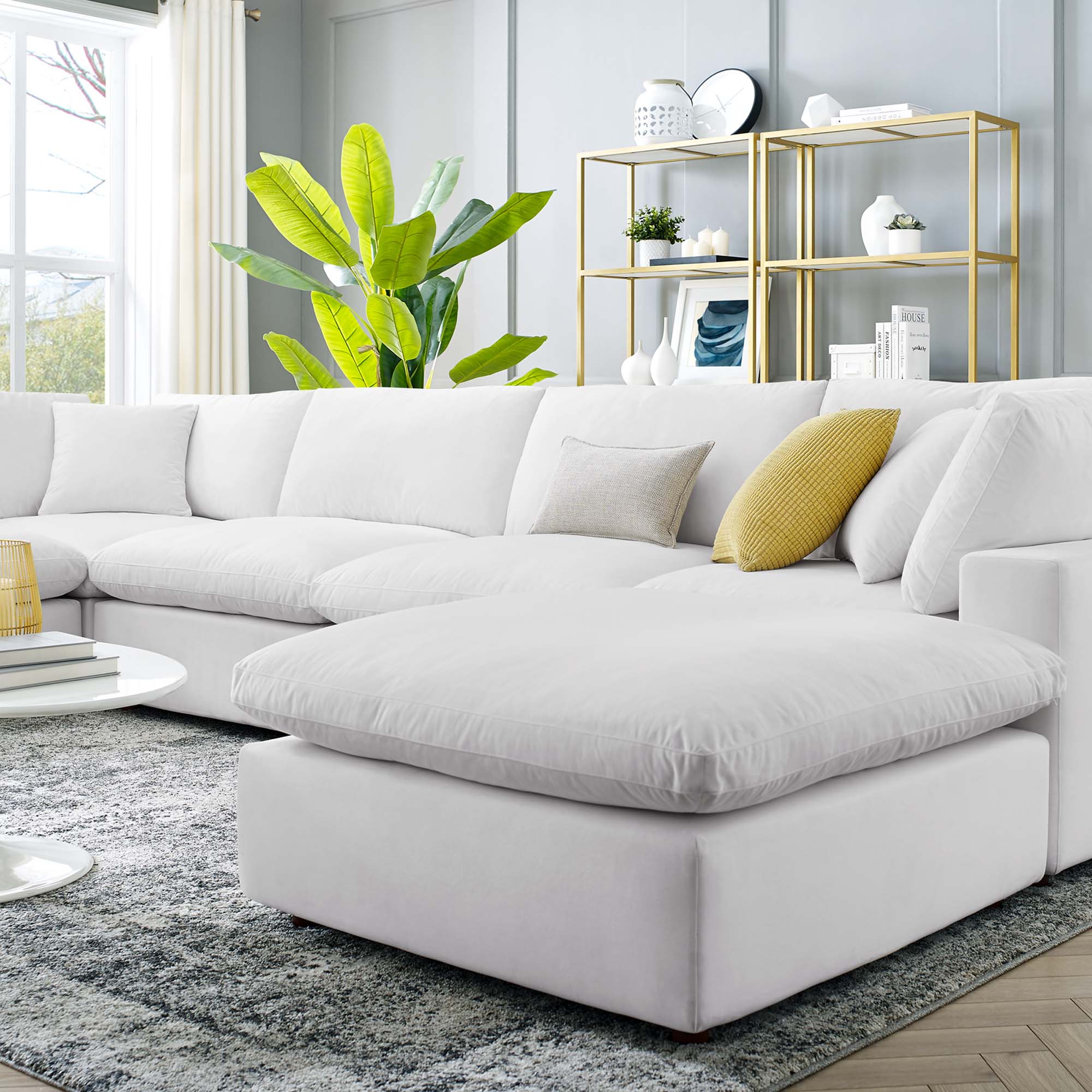 Chaise sans accoudoirs rembourrée en duvet Commix