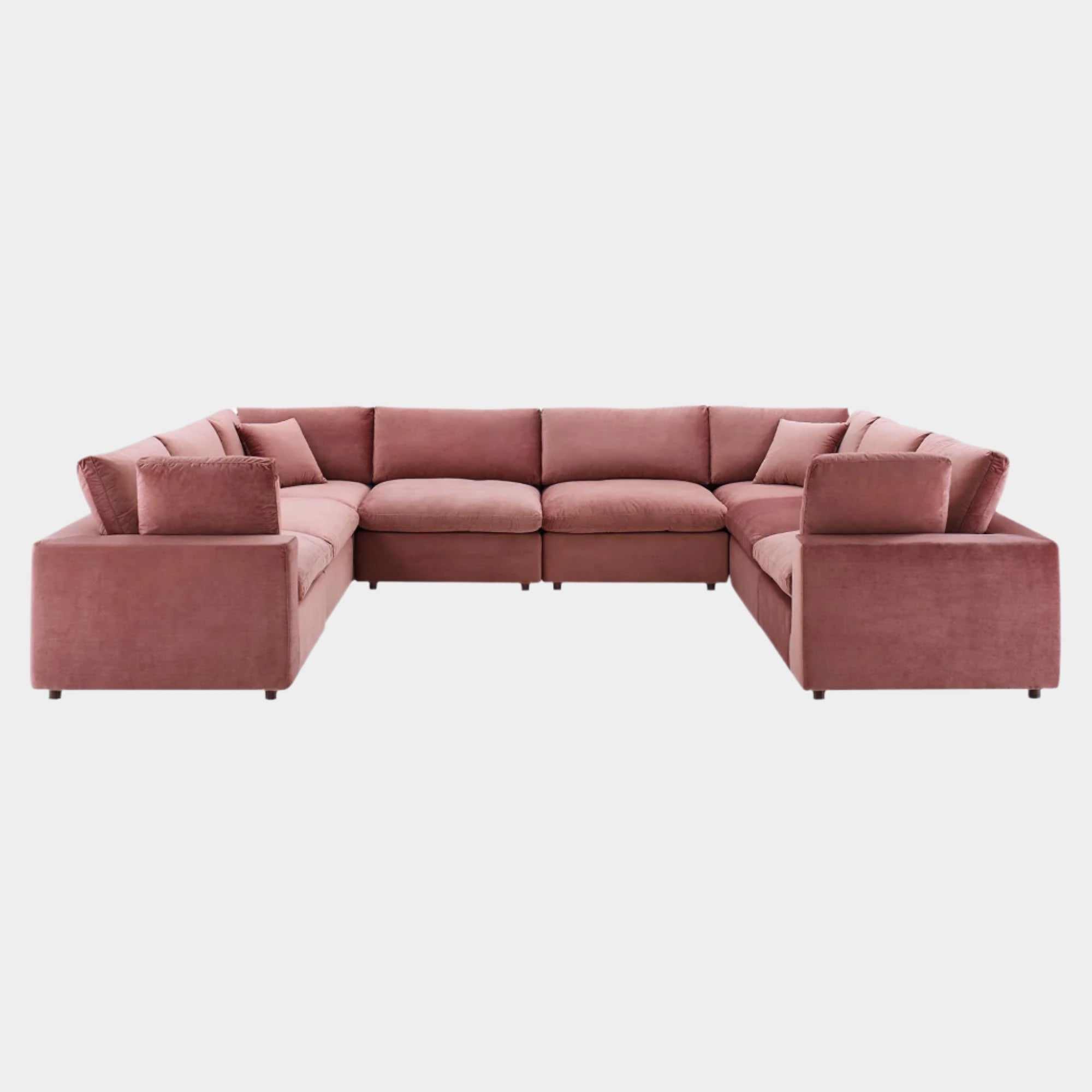 Commix Down Filled Overstuffed Performance Velvet 8-Piece Sectional Sofa