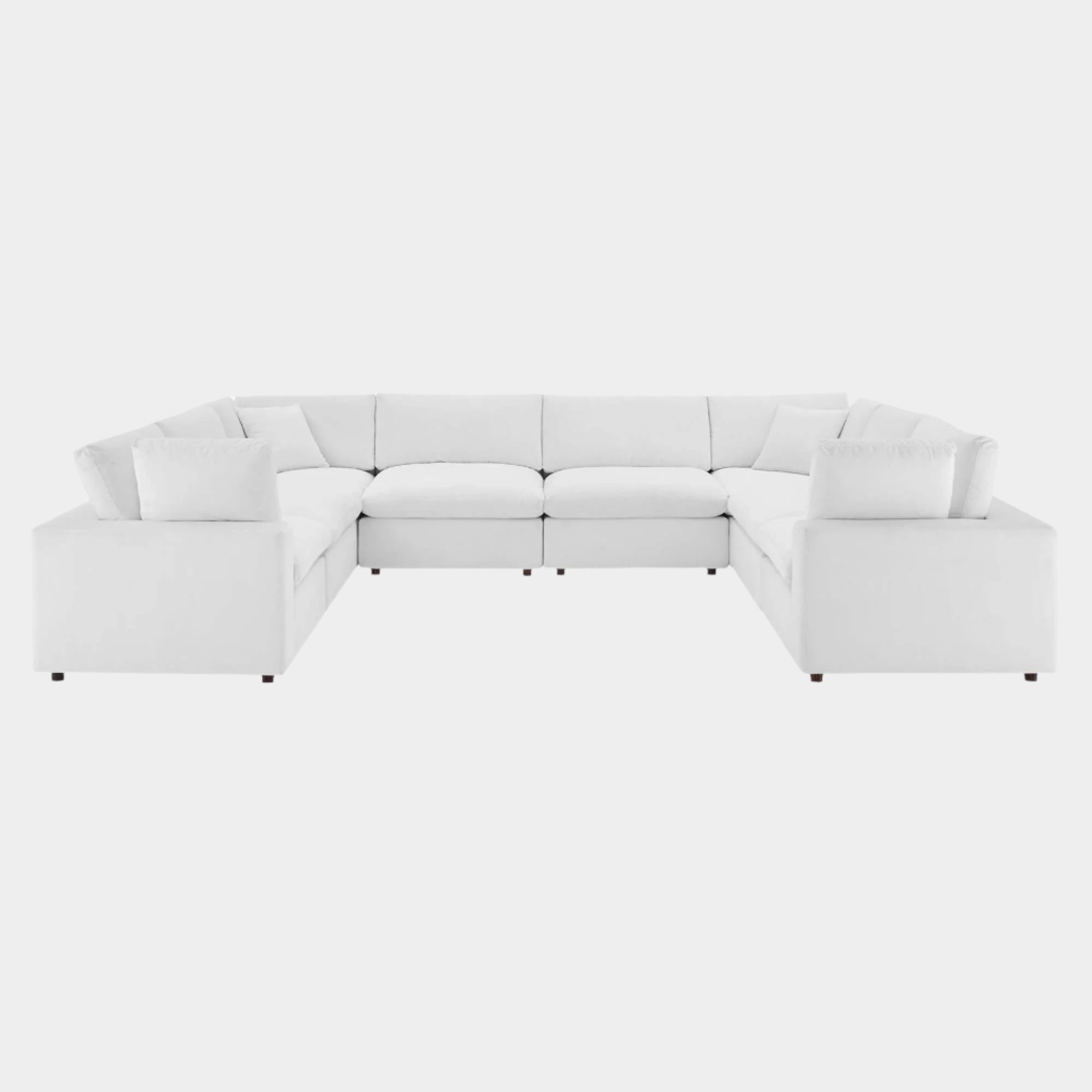 Commix Down Filled Overstuffed Performance Velvet 8-Piece Sectional Sofa