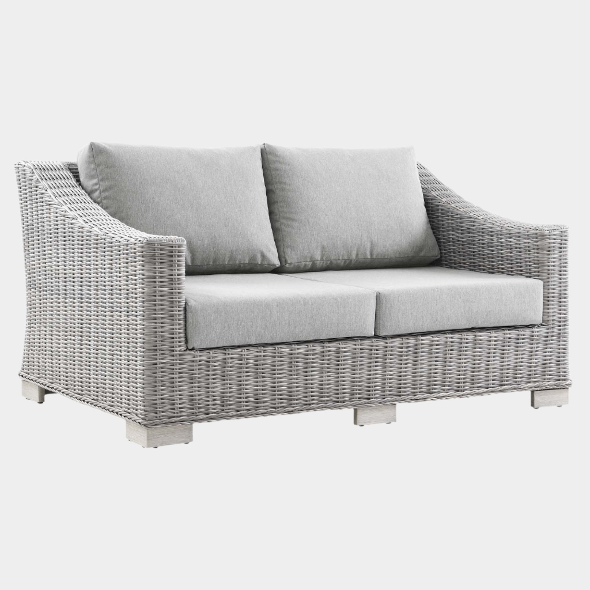 Conway Outdoor Patio Wicker Rattan Loveseat