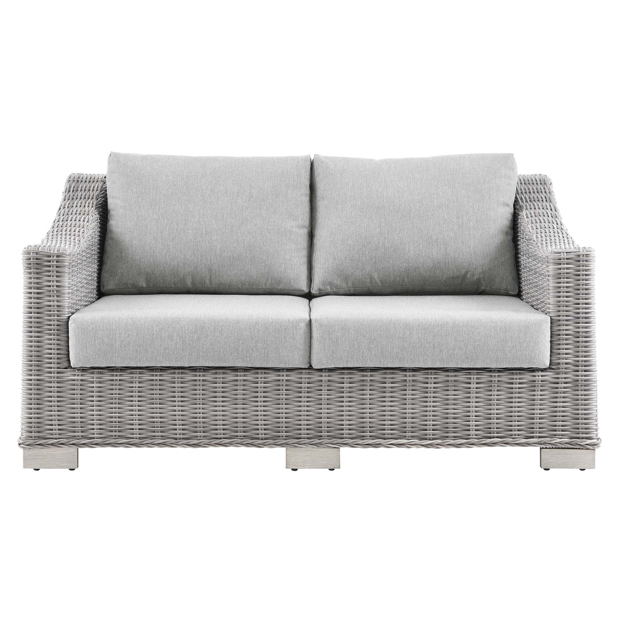 Conway Outdoor Patio Wicker Rattan Loveseat