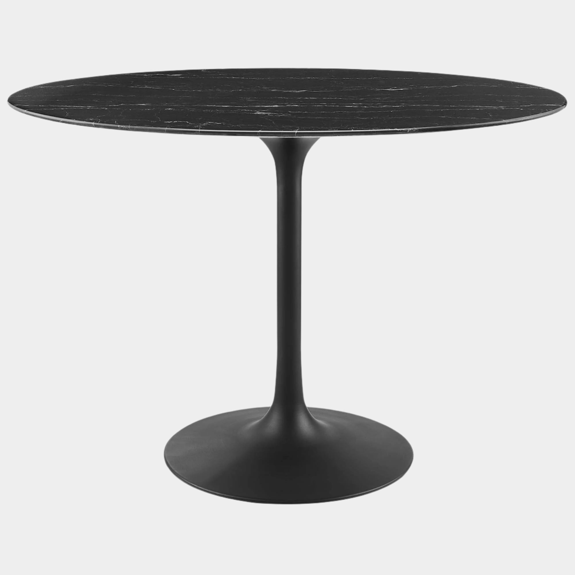 Lippa 42" Oval Artificial Marble Dining Table in Black Black