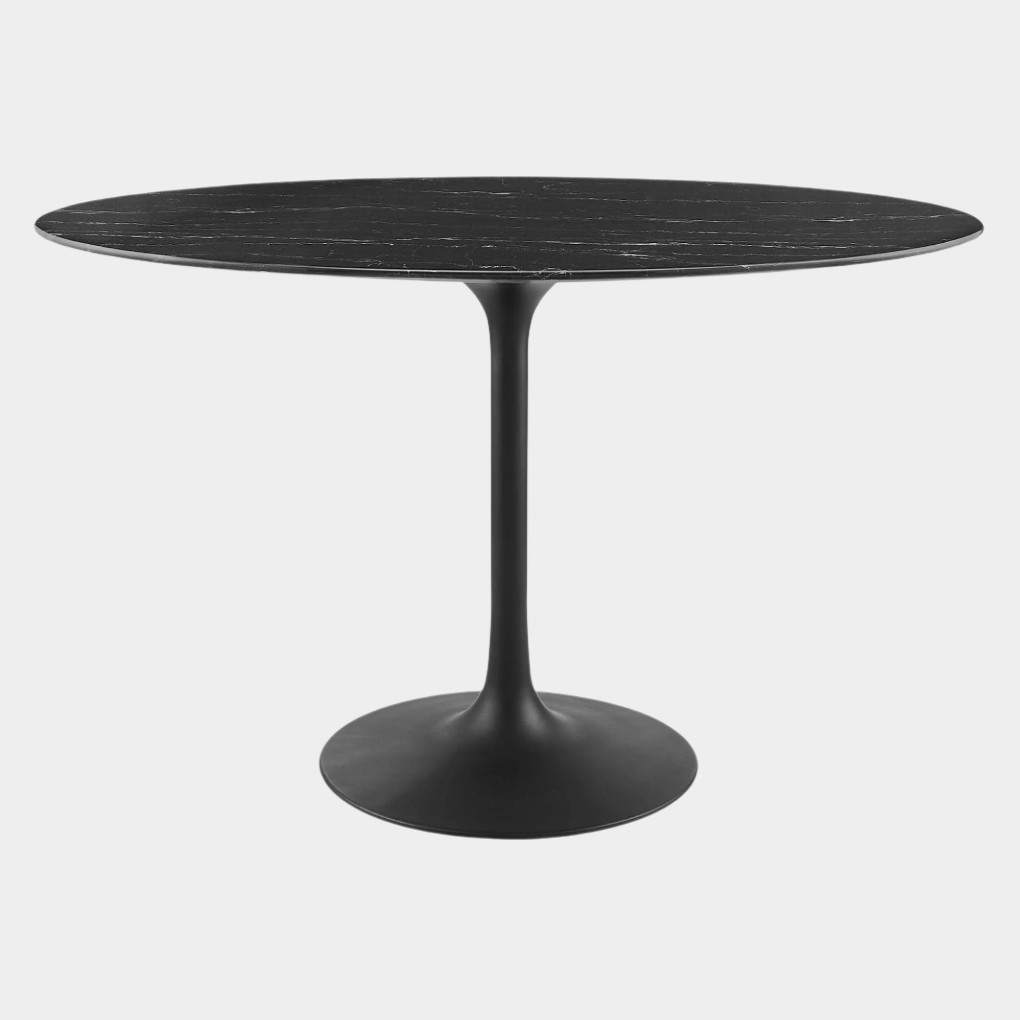 Lippa 48" Oval Artificial Marble Dining Table in Black Black