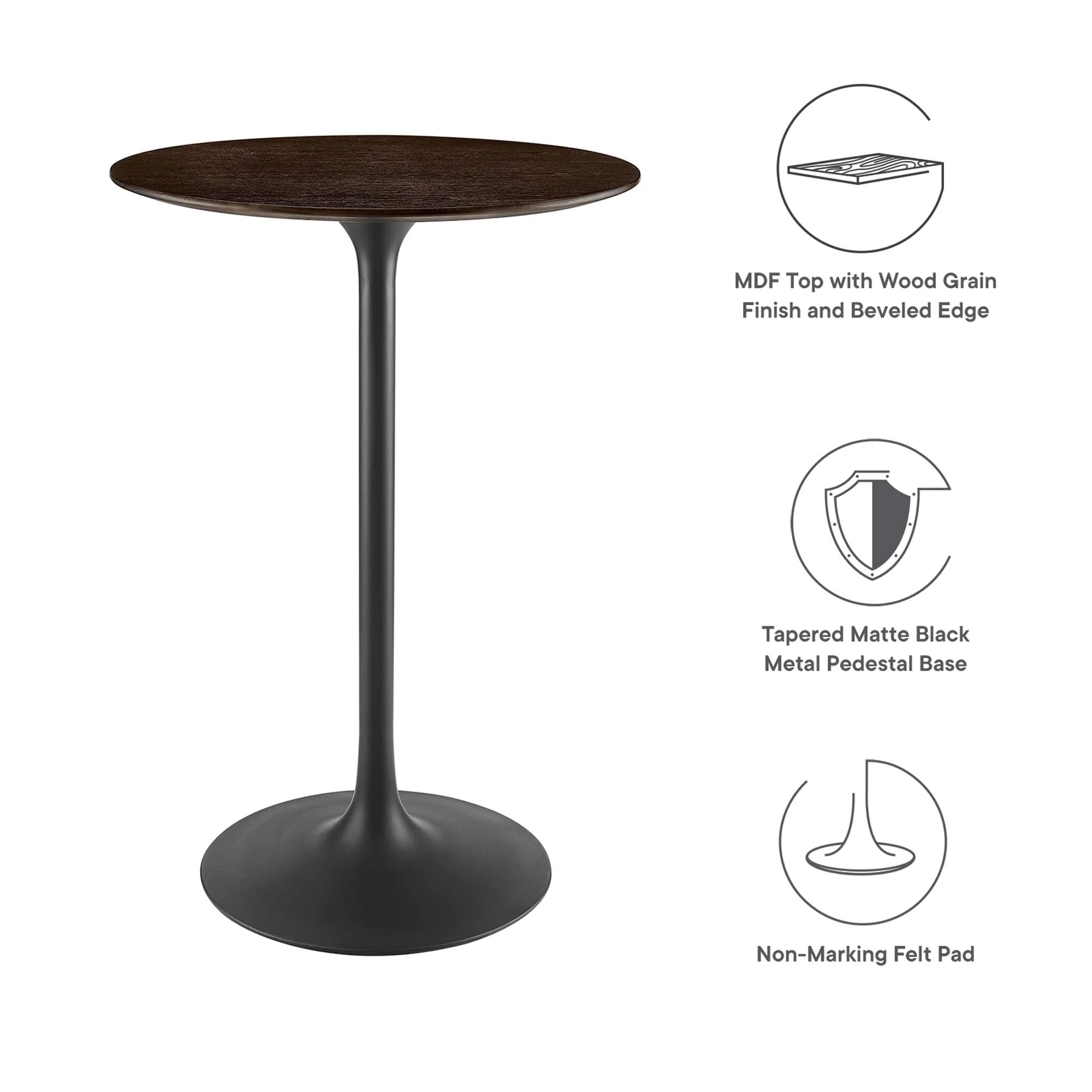 Lippa Round Wood Bar Table