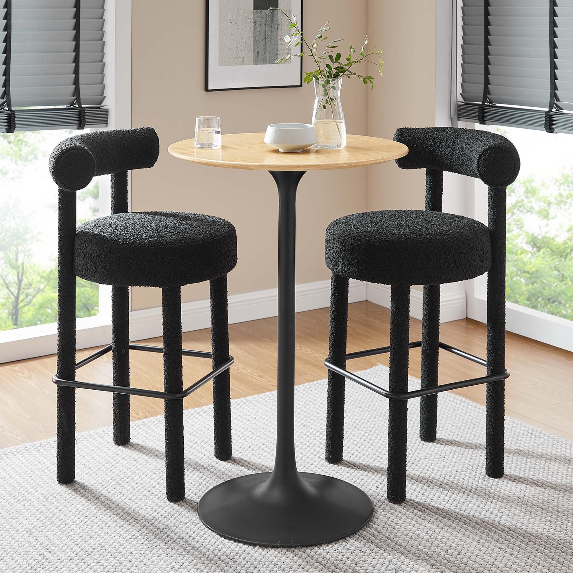 Lippa Round Wood Bar Table
