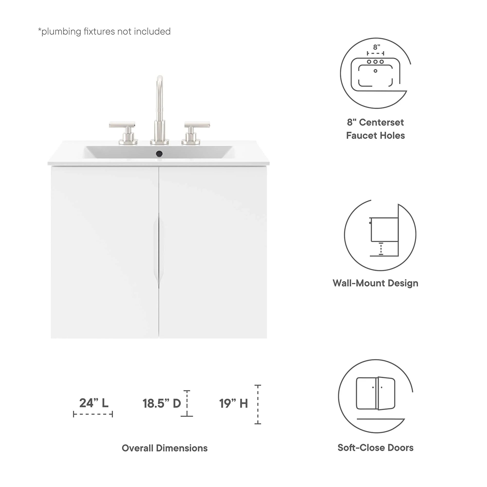 Meuble-lavabo de salle de bain Vitality Lavabo non inclus