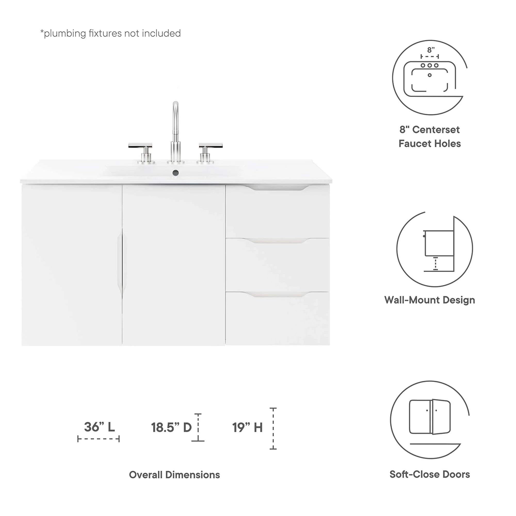 Meuble-lavabo de salle de bain Vitality Lavabo non inclus