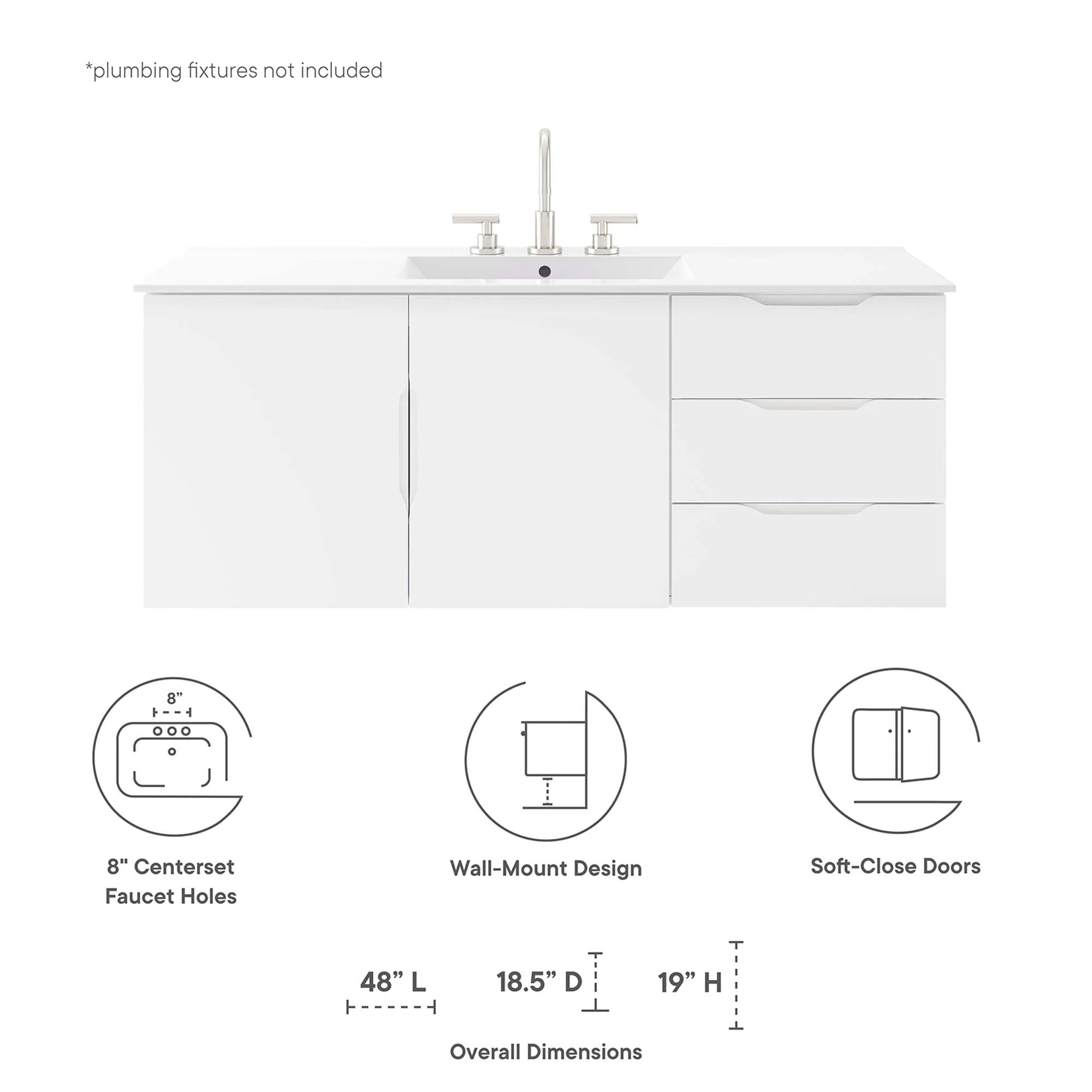 Vitality Bathroom Vanity Cabinet Basin Not Included