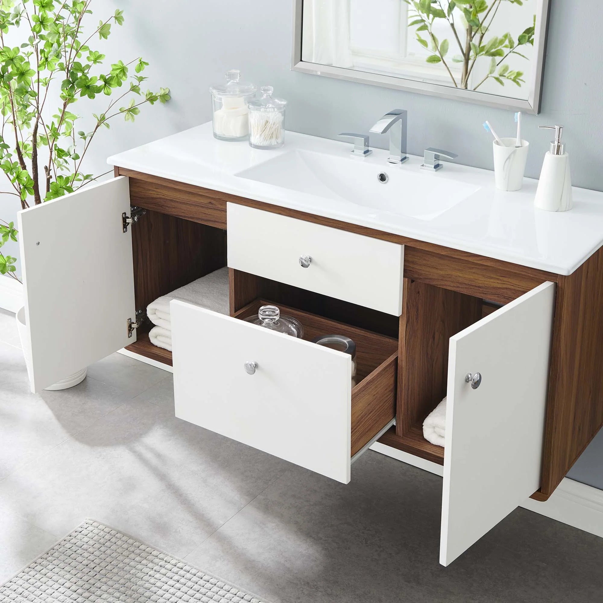 Transmit Wall-Mount Bathroom Vanity Basin Included