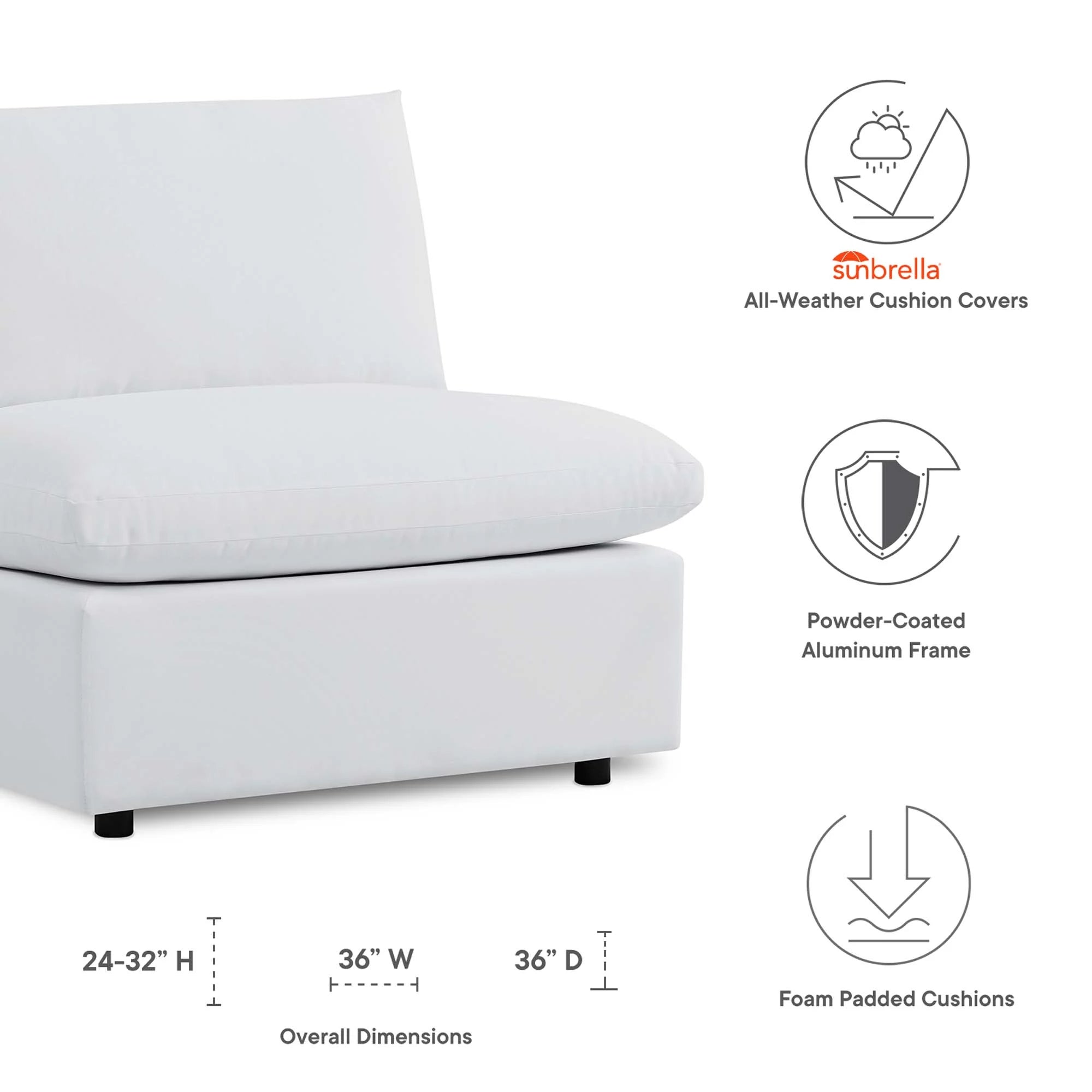 Commix Sunbrella® Outdoor Patio Armless