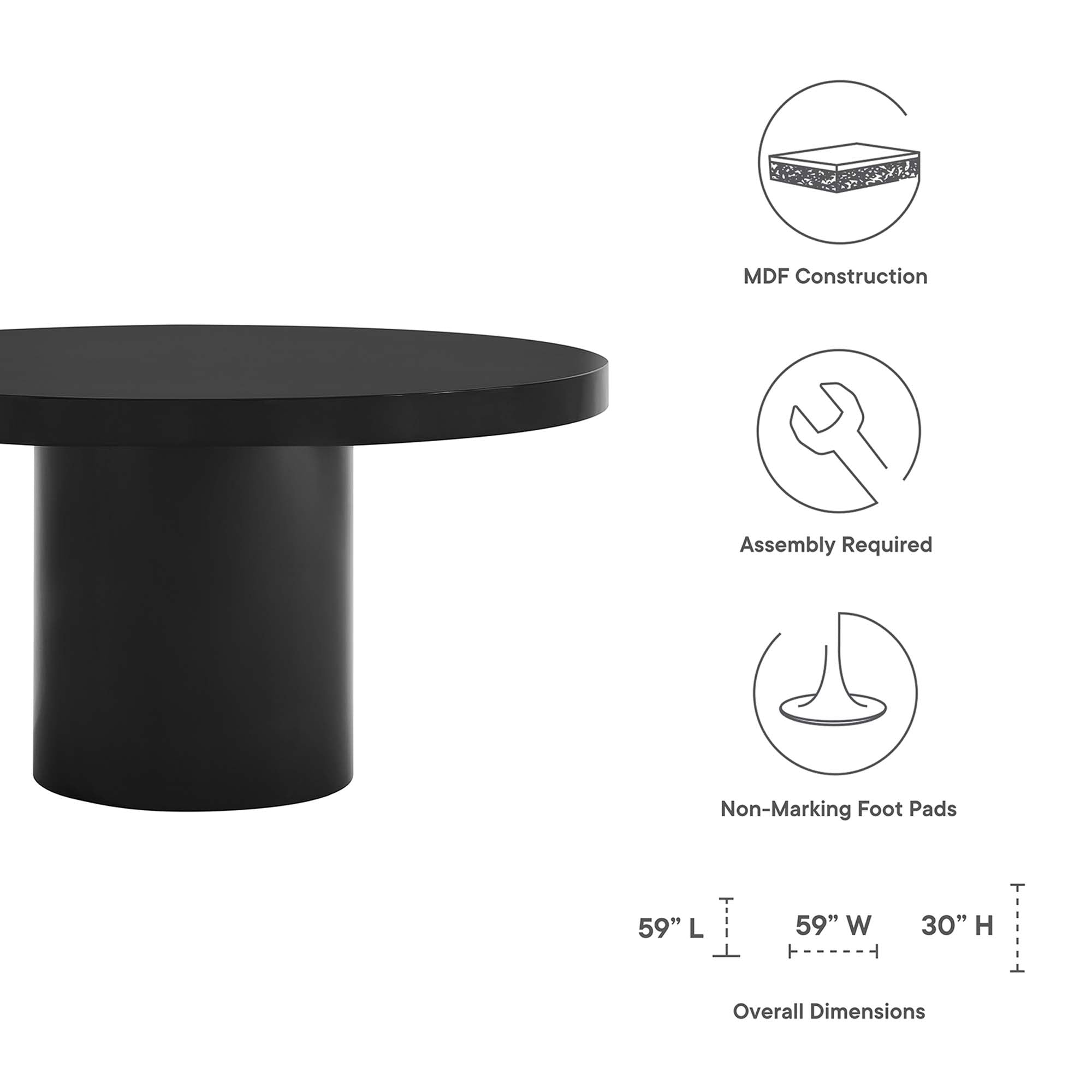 Table à manger ronde Gratify de 60 po