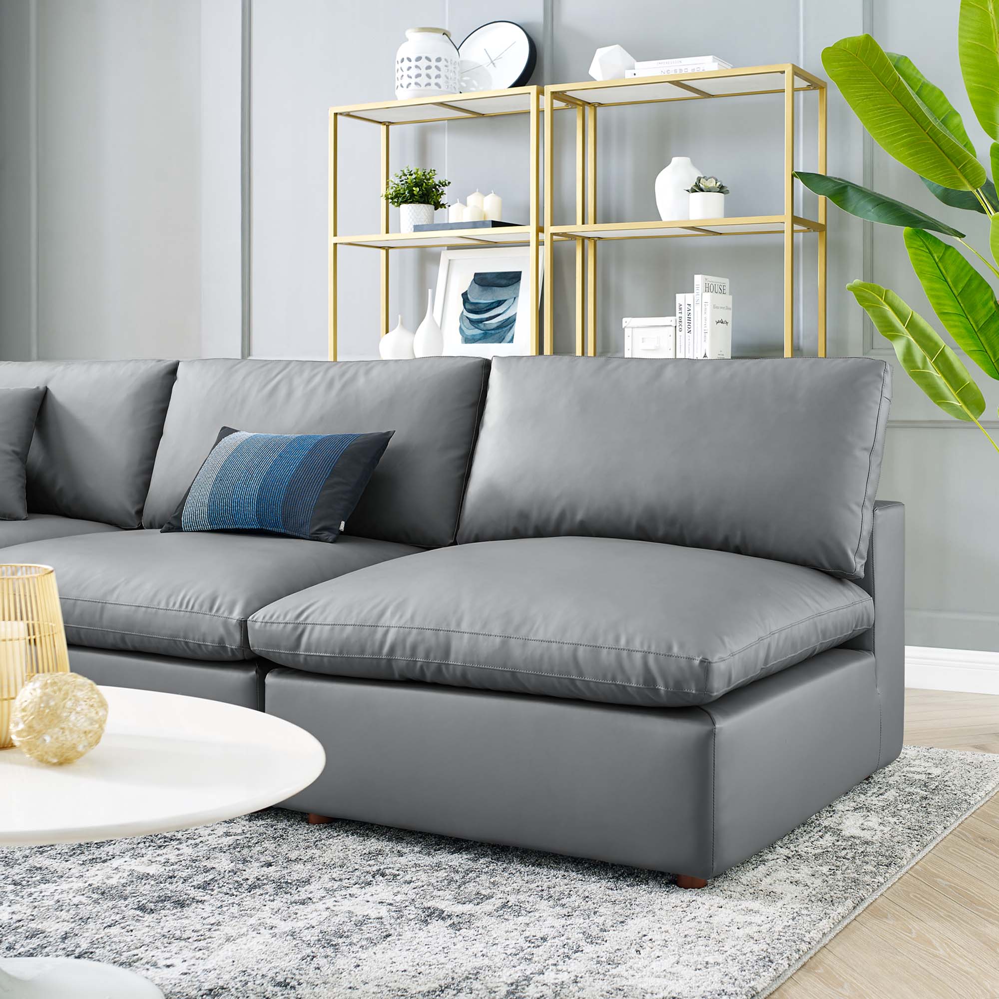 Chaise sans accoudoirs rembourrée en duvet Commix