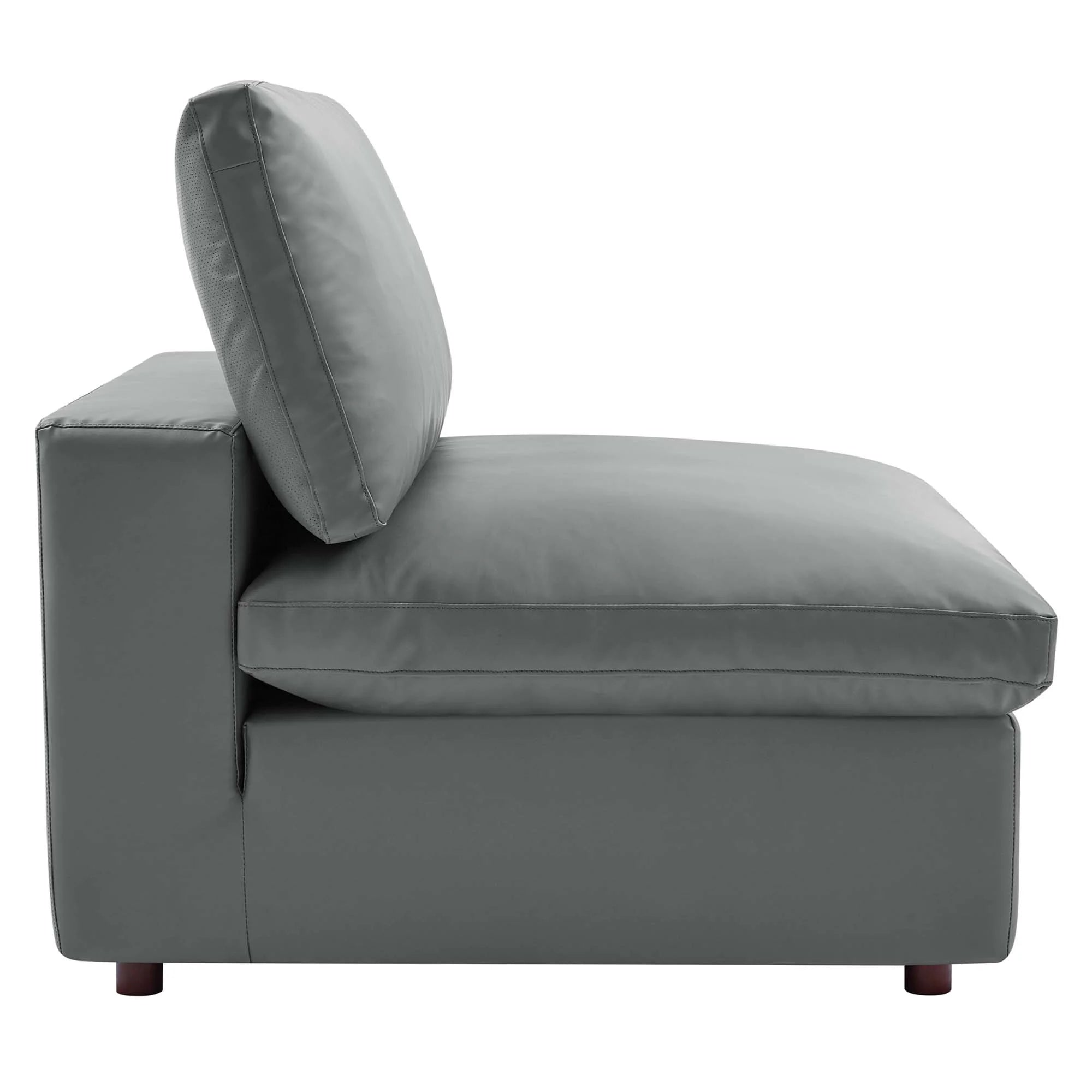 Chaise sans accoudoirs rembourrée en duvet Commix